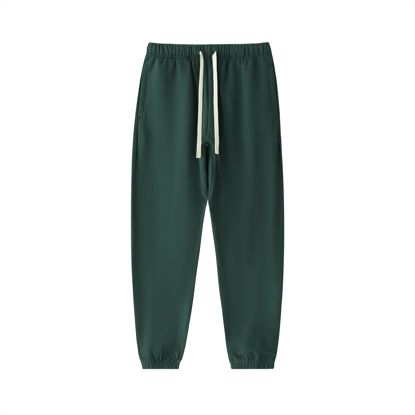 BLANKZ Essential Heavyweight Cotton Sweatpants — Retro Green, front view