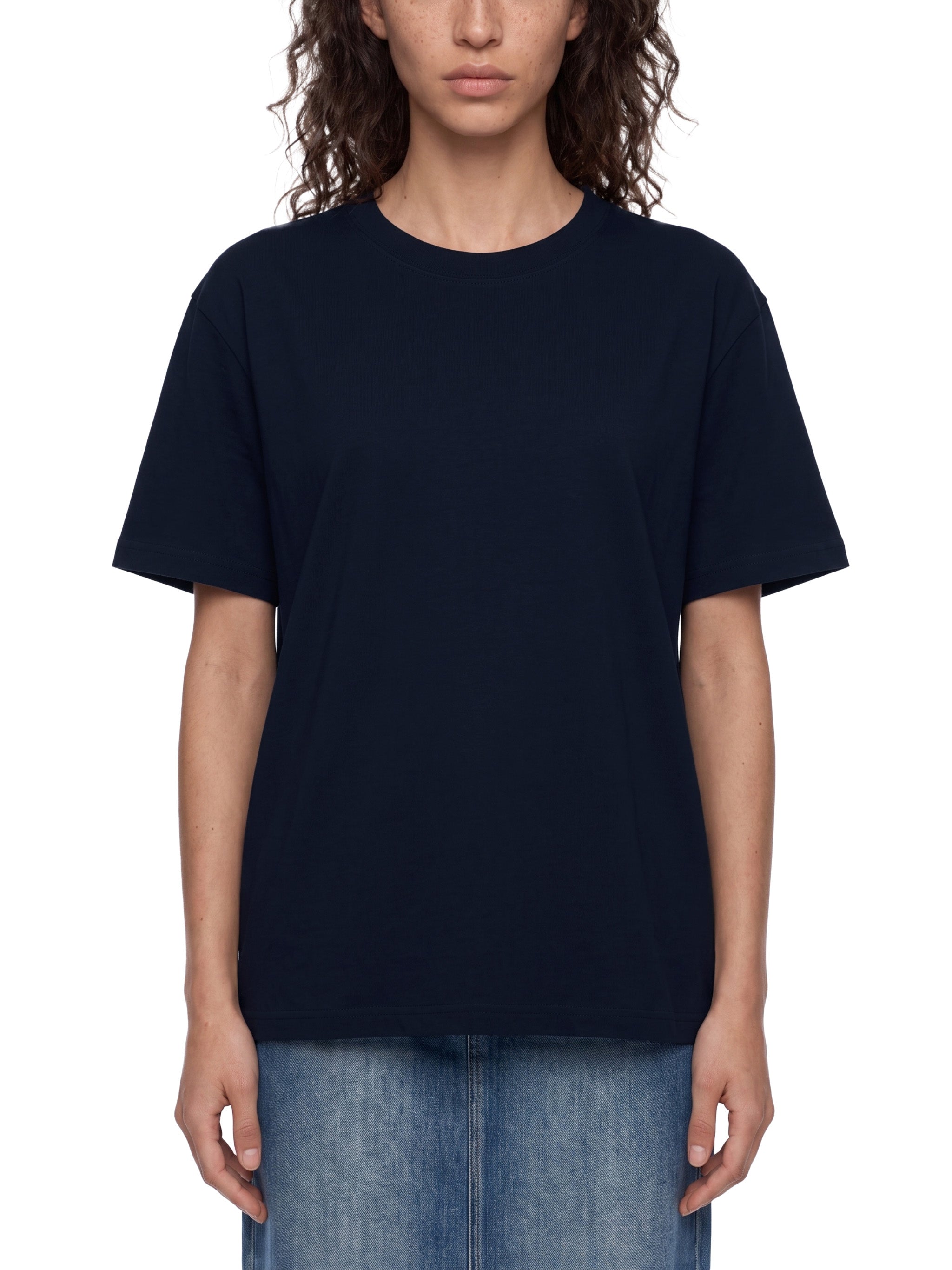 BLANKZ Everyday Cotton Tee — Model wearing the tee, front view