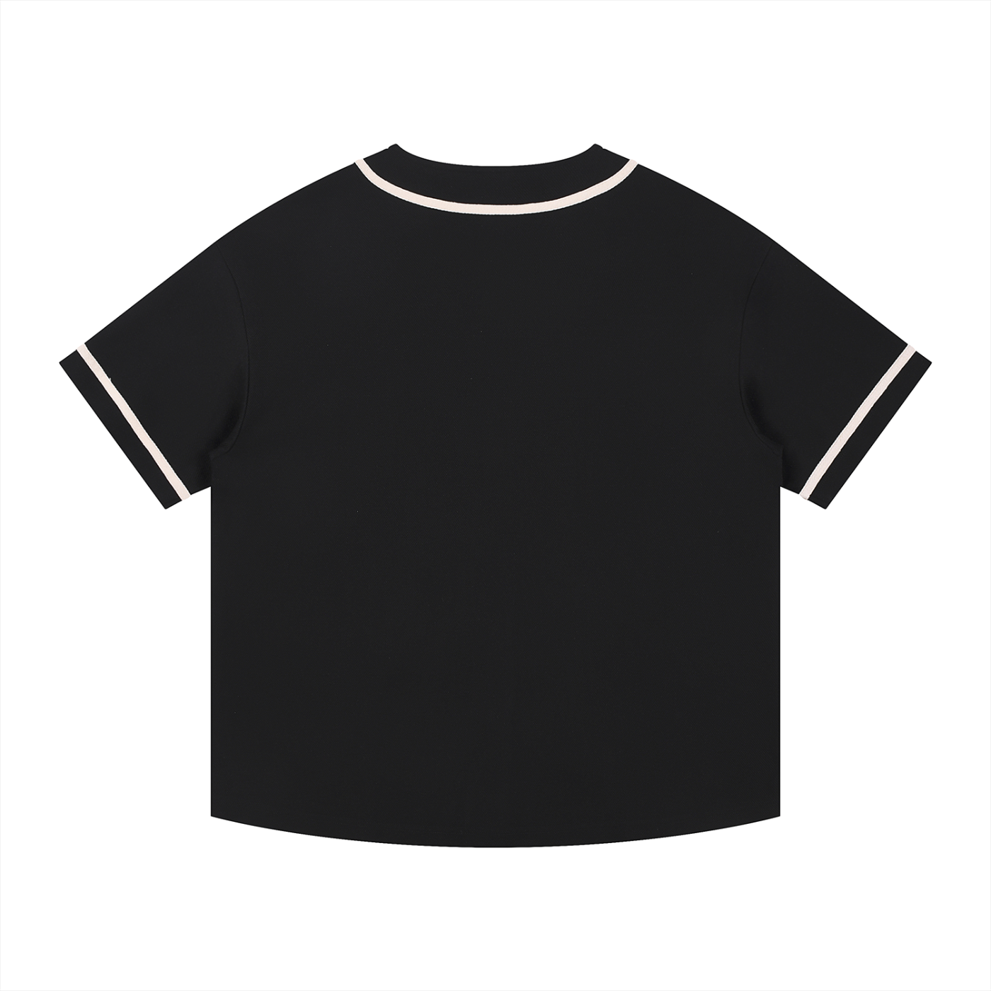 BLANKZ Contrast Piped Button-Up Jersey — Black, back view