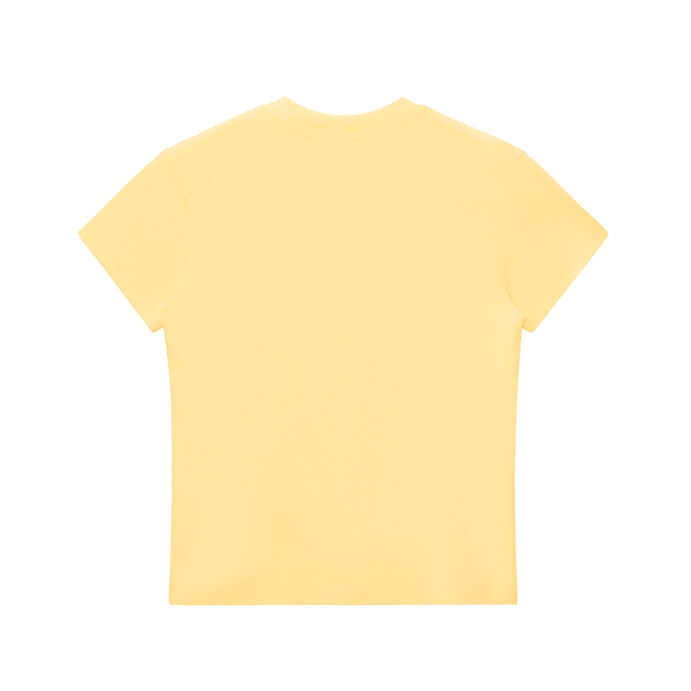 BLANKZ Essential Bodycon Crewneck Tee — Yellow, back view