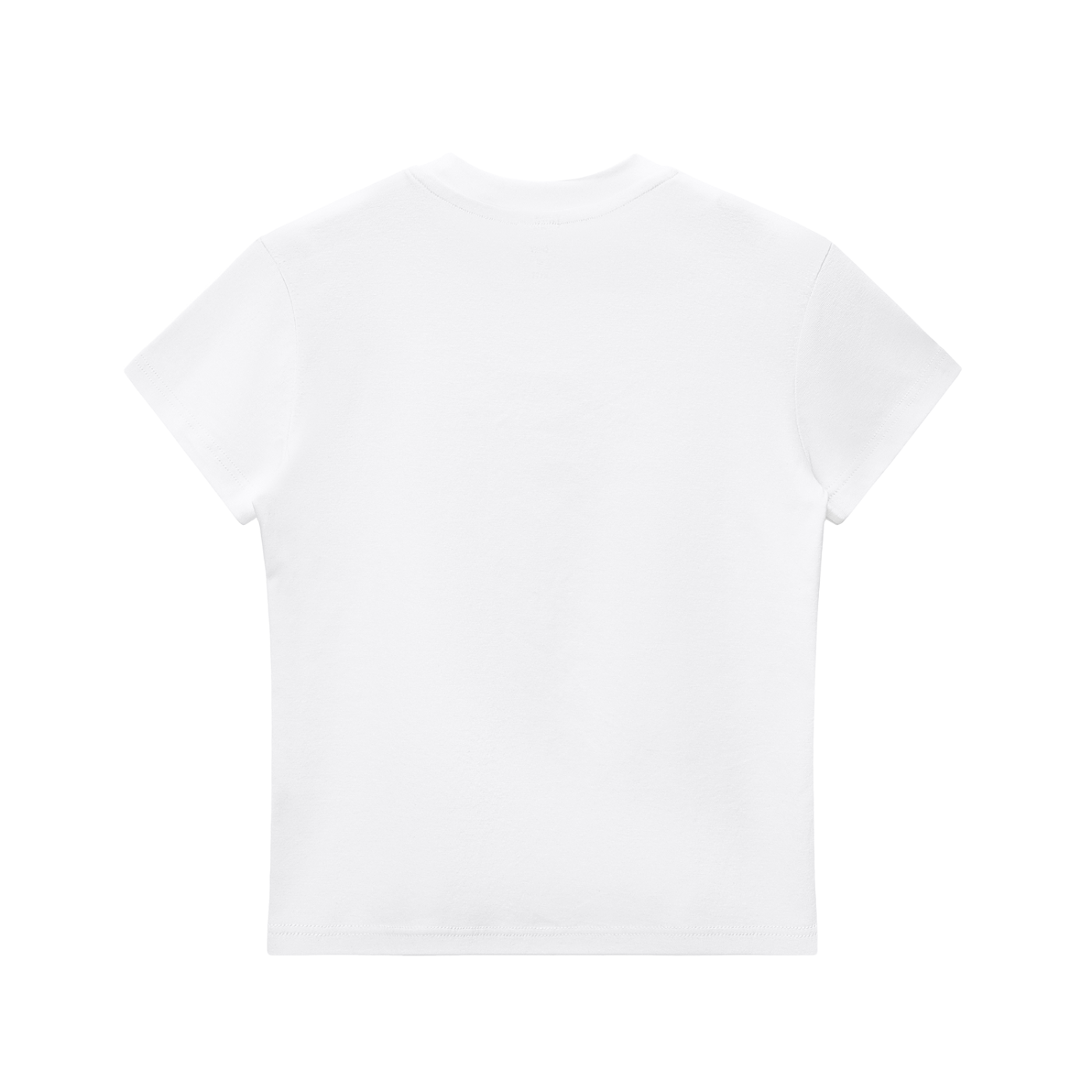 BLANKZ Essential Bodycon Crewneck Tee — White, back view