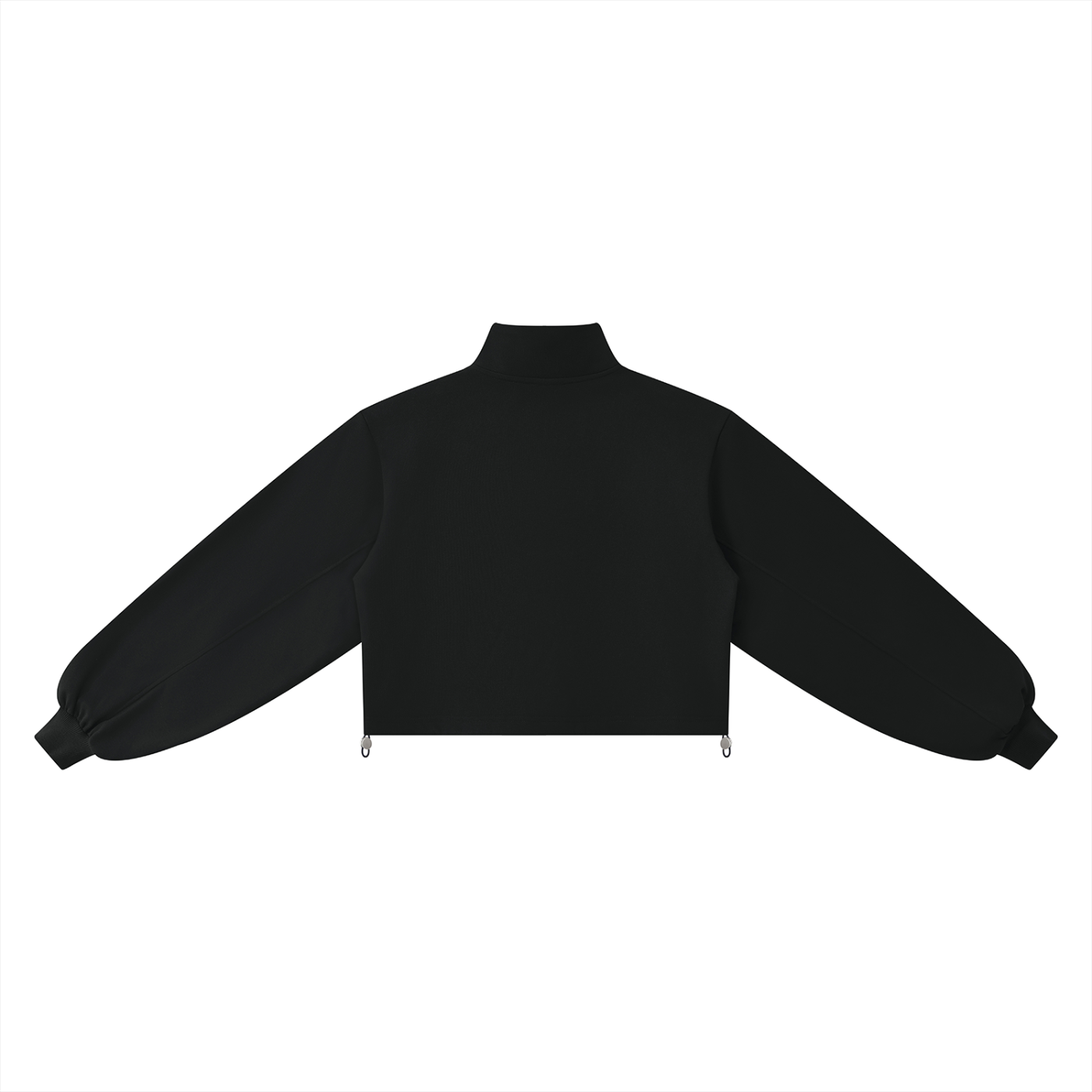 BLANKZ Mock-Neck Quarter-Zip Sweatshirt — Black, back view