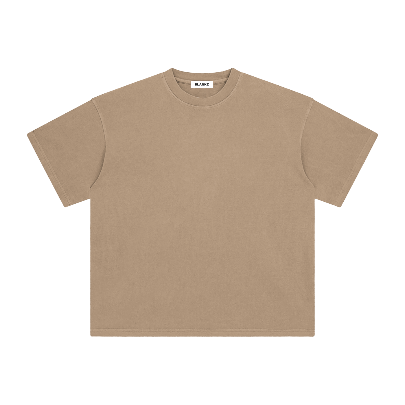 BLANKZ Enzyme-Washed Tee — Camel, front view