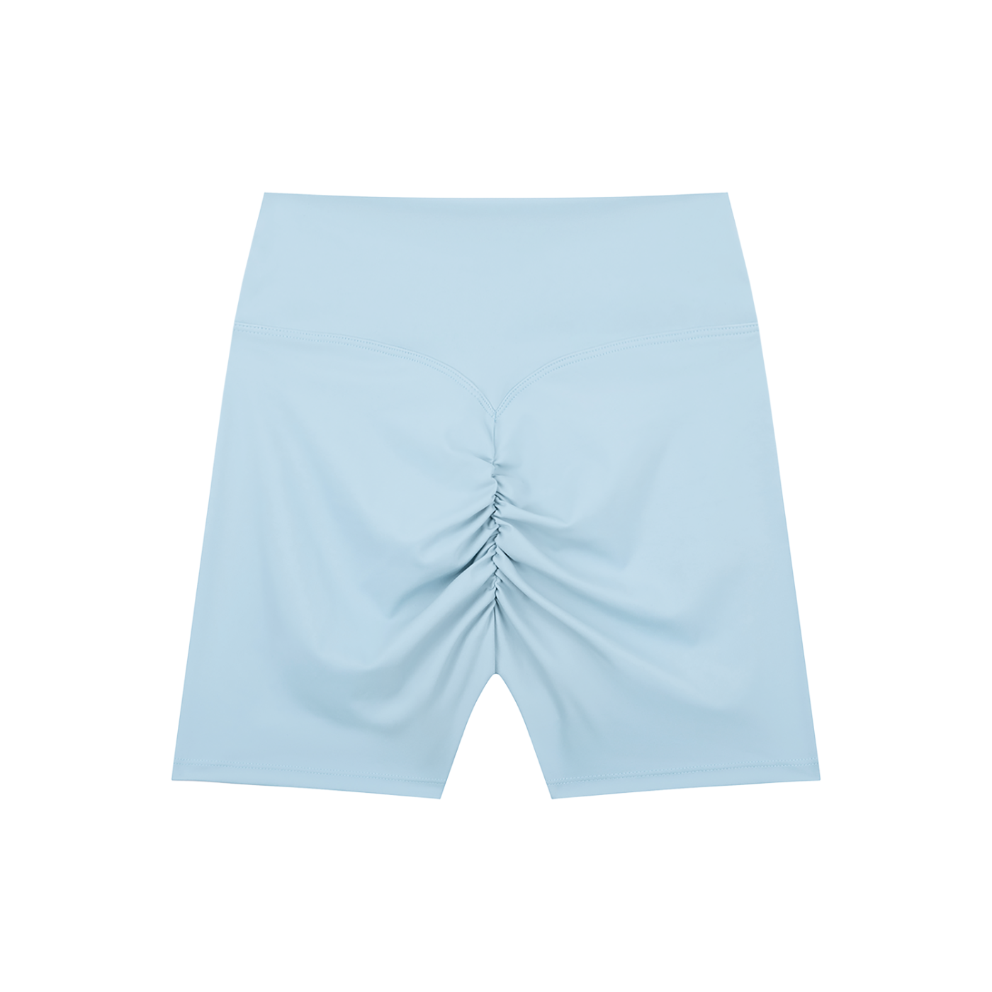 BLANKZ High-Waisted Blend Biker Shorts — Sky Blue, back view