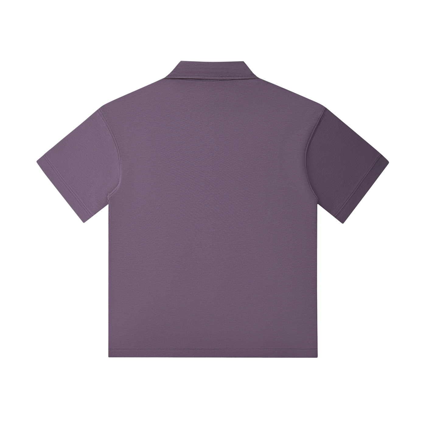 BLANKZ Relaxed Drop-Shoulder Polo — Purple, back view