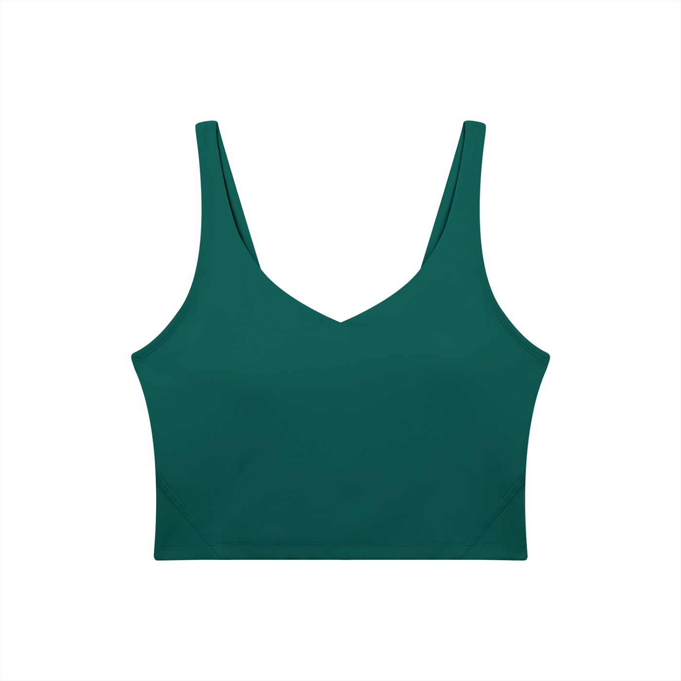 BLANKZ V-Neck Yoga Sports Bra — Dark Green, front view