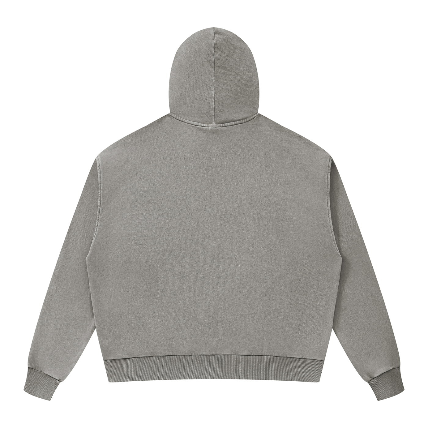 BLANKZ Mineral Wash Boxy Full Zip Hoodie — Light Gray, back view