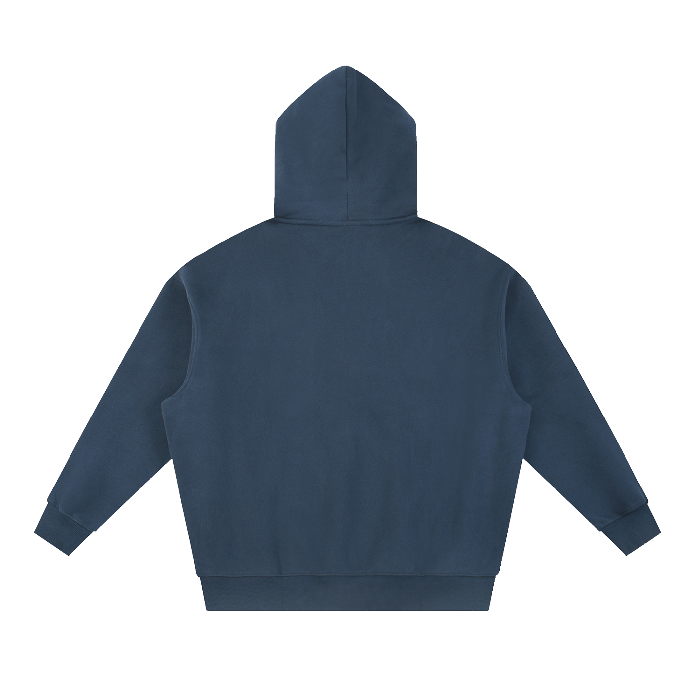BLANKZ Box Fleece Hoodie — Navy Blue, back view