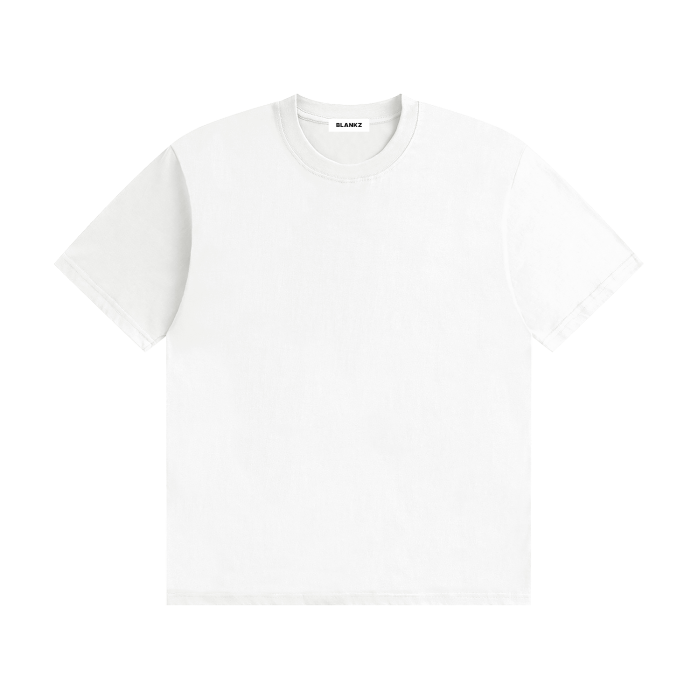 BLANKZ Seamless Cotton Tee — White, front view