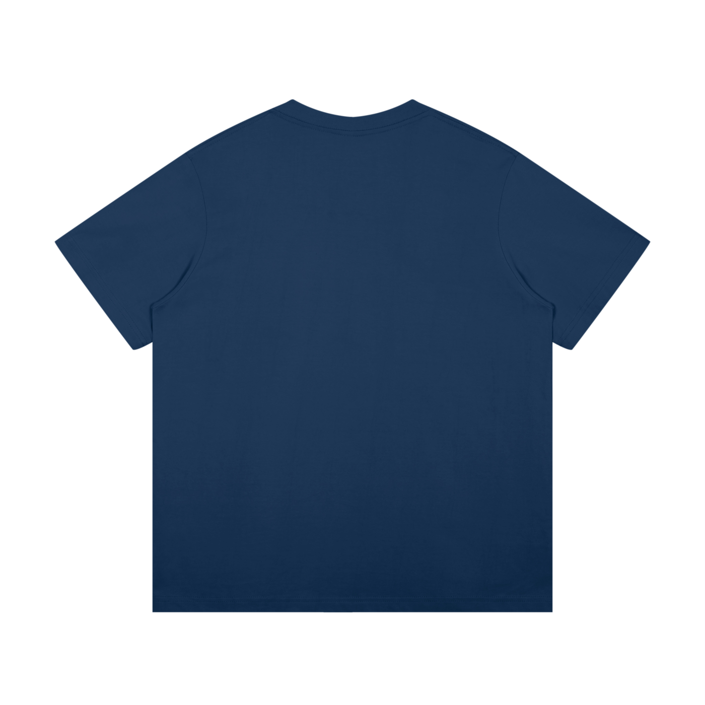 BLANKZ Midweight Cotton Tee — Navy Blue, back view