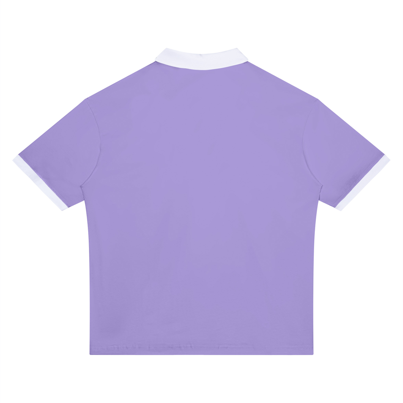 BLANKZ Color Block Polo Shirt — Light Purple with White — back view