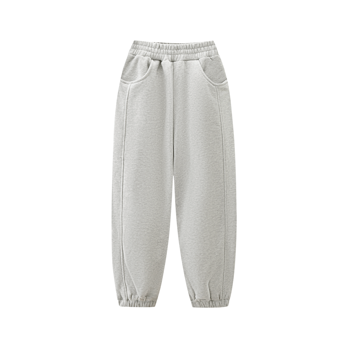 BLANKZ Kids' Essential Fleece Jogged Sweatpants — Flower Gray, front view
