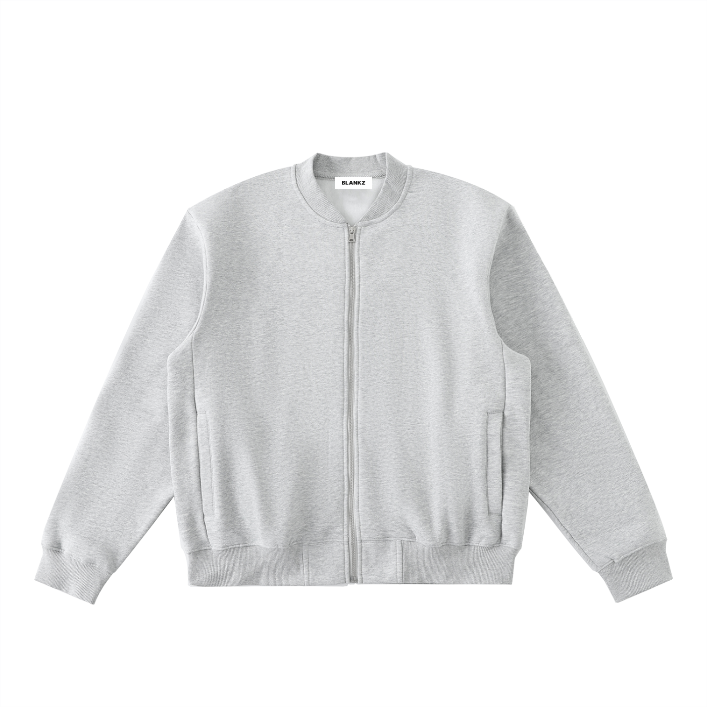 BLANKZ Clean Fleece Zip Jacket — Flower Gray, front view