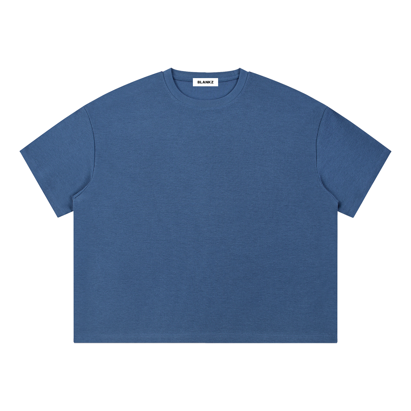 BLANKZ Waffle Box Tee — Blue, front view