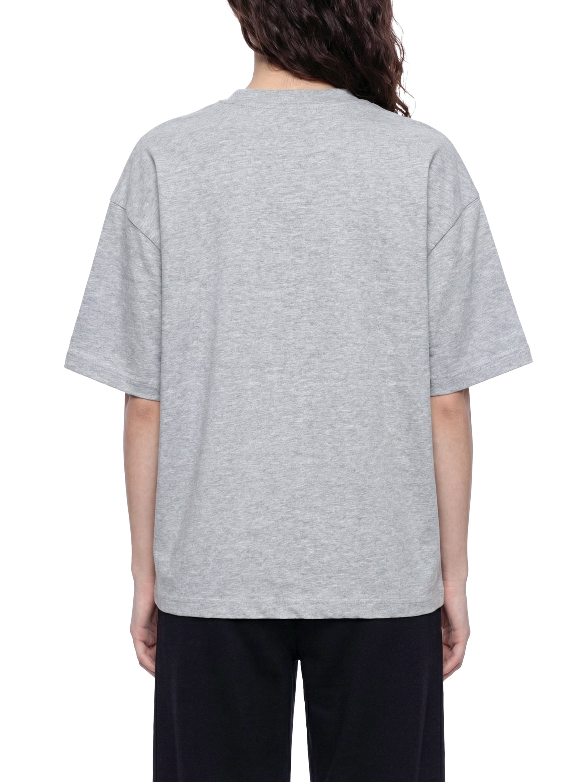 BLANKZ Ultraweight Box Tee — Flower Gray, model back view