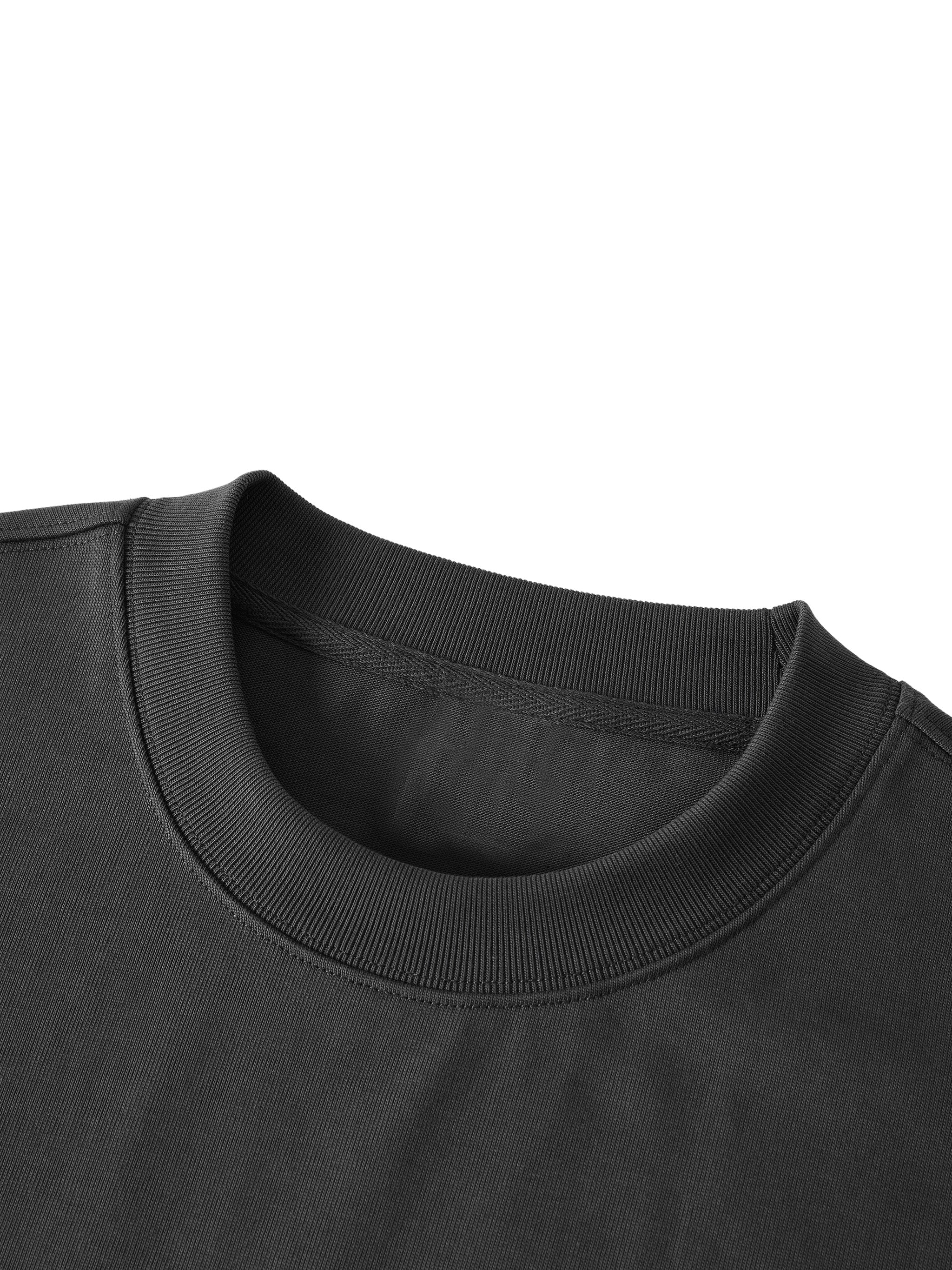BLANKZ Ultraweight Box Tee — Ribbed crew neckline detail