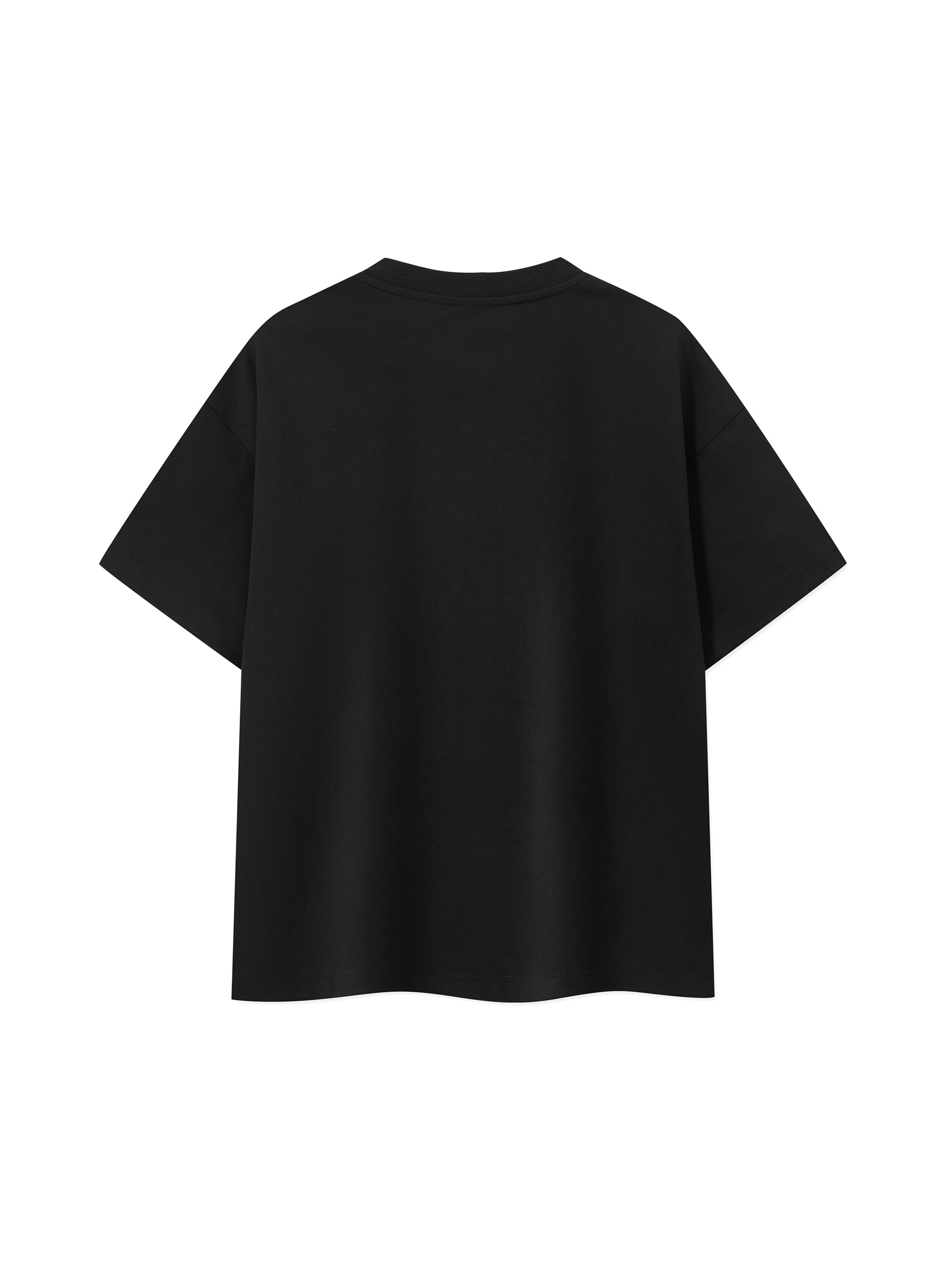 BLANKZ Ultraweight Box Tee — Black, back view