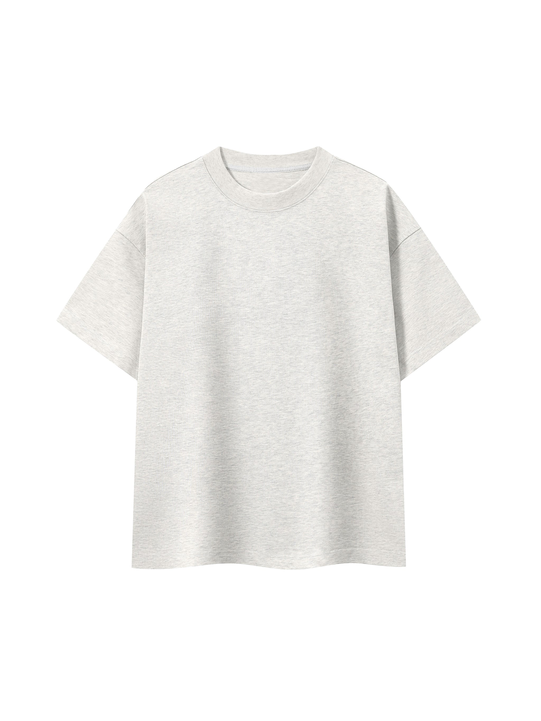 BLANKZ Ultraweight Box Tee — Oat Gray, front view