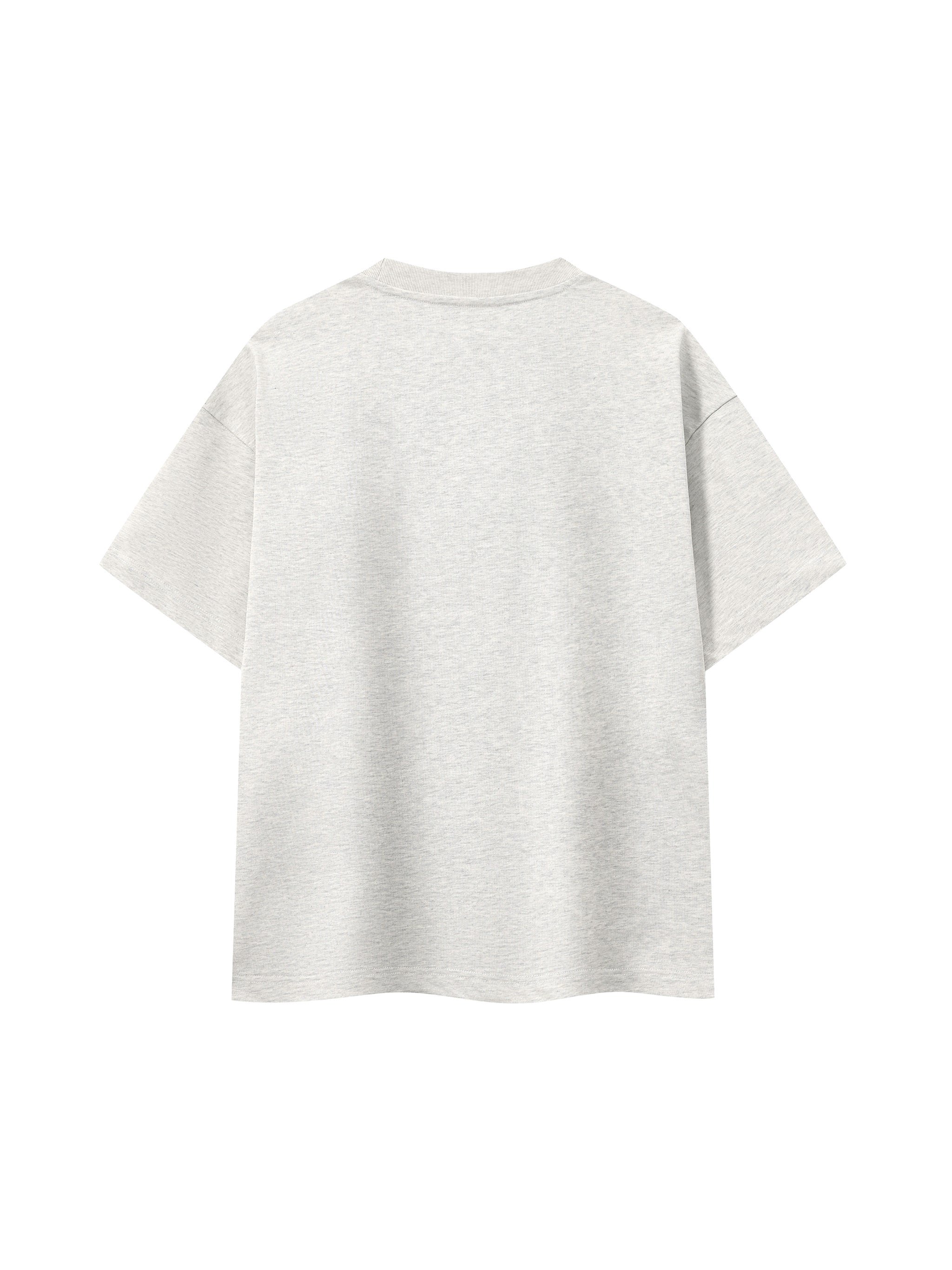 BLANKZ Ultraweight Box Tee — Oat Gray, back view
