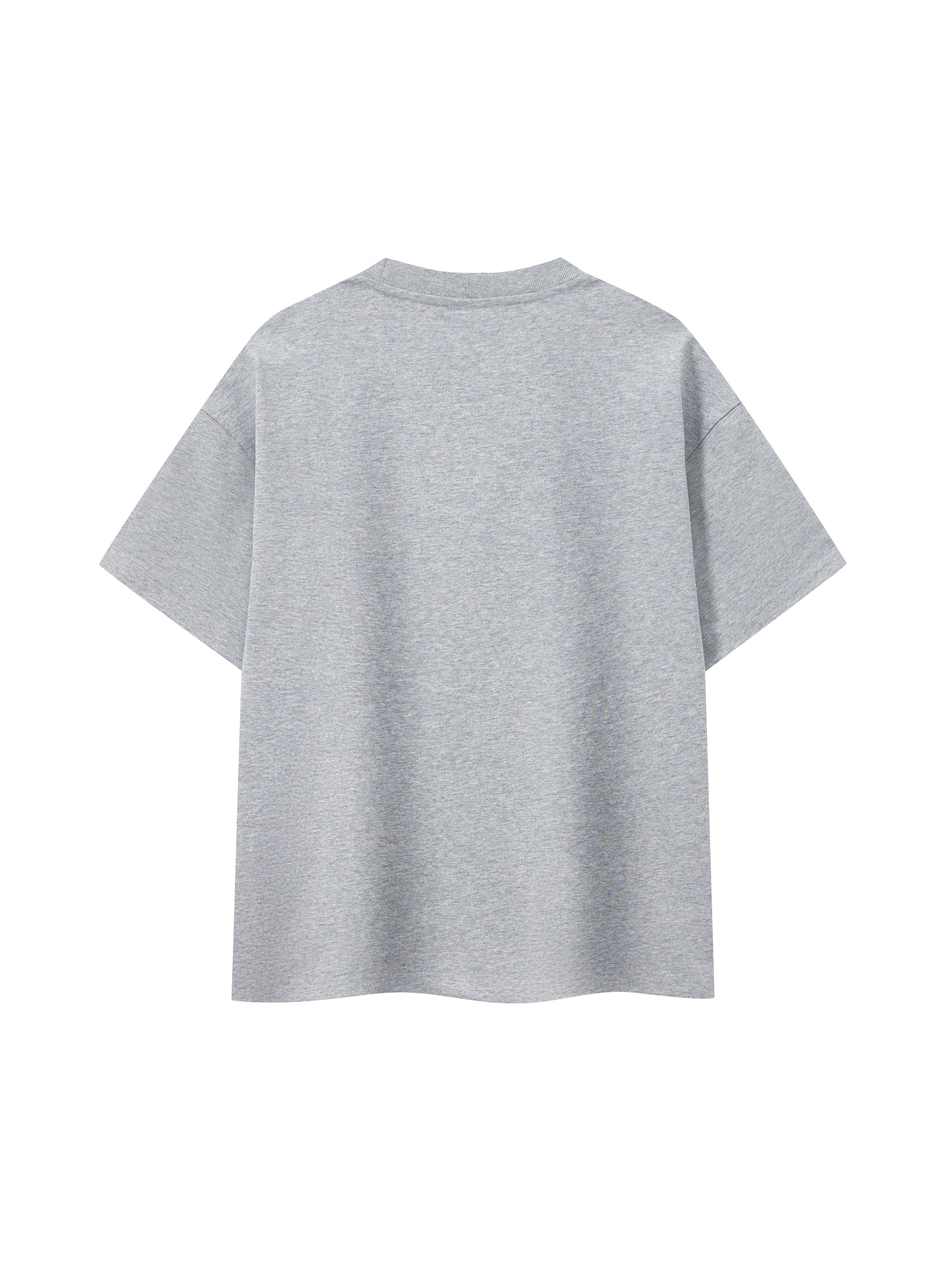 BLANKZ Ultraweight Box Tee — Flower Gray, back view