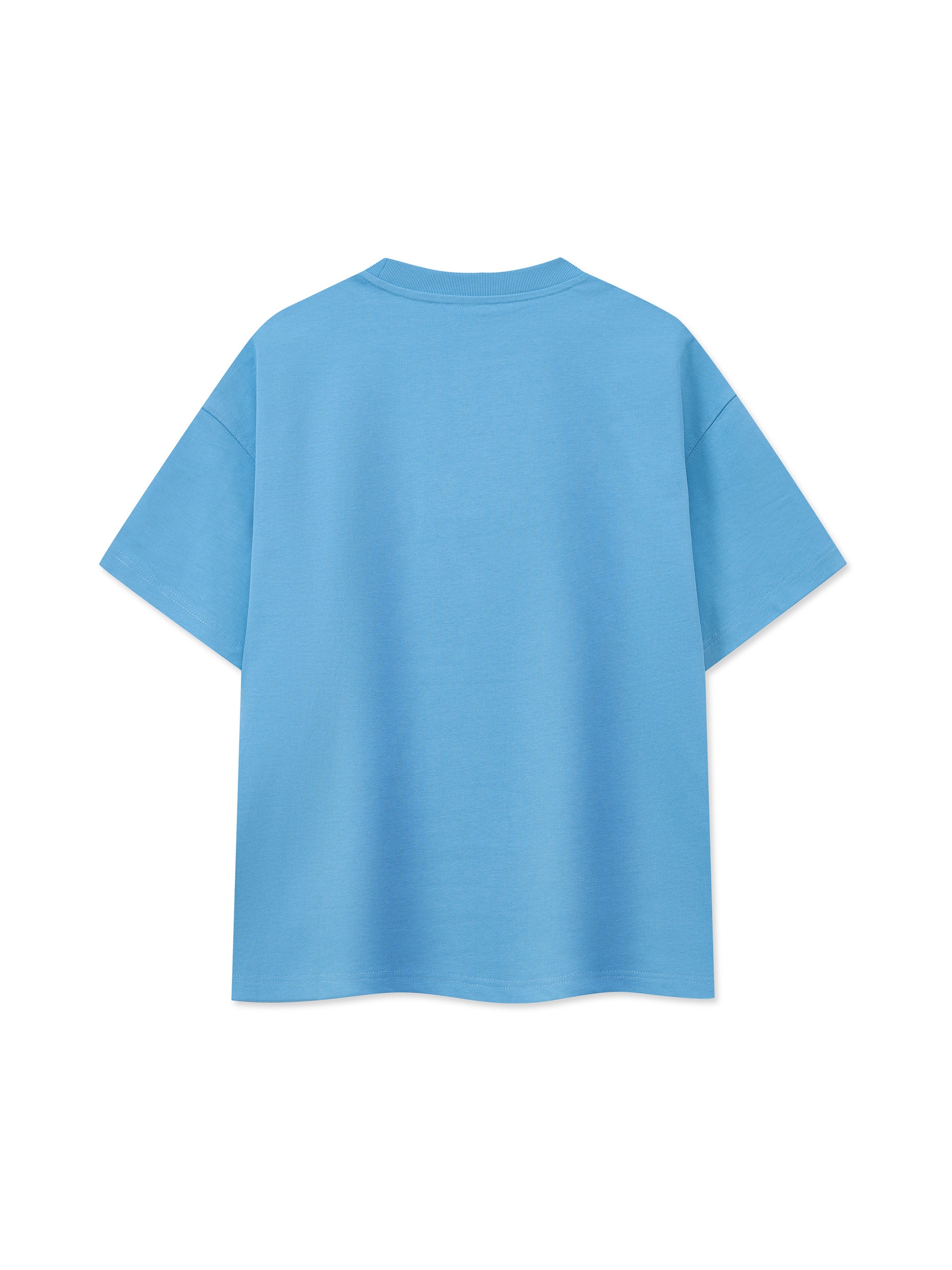 BLANKZ Ultraweight Box Tee — Sky Blue, back view