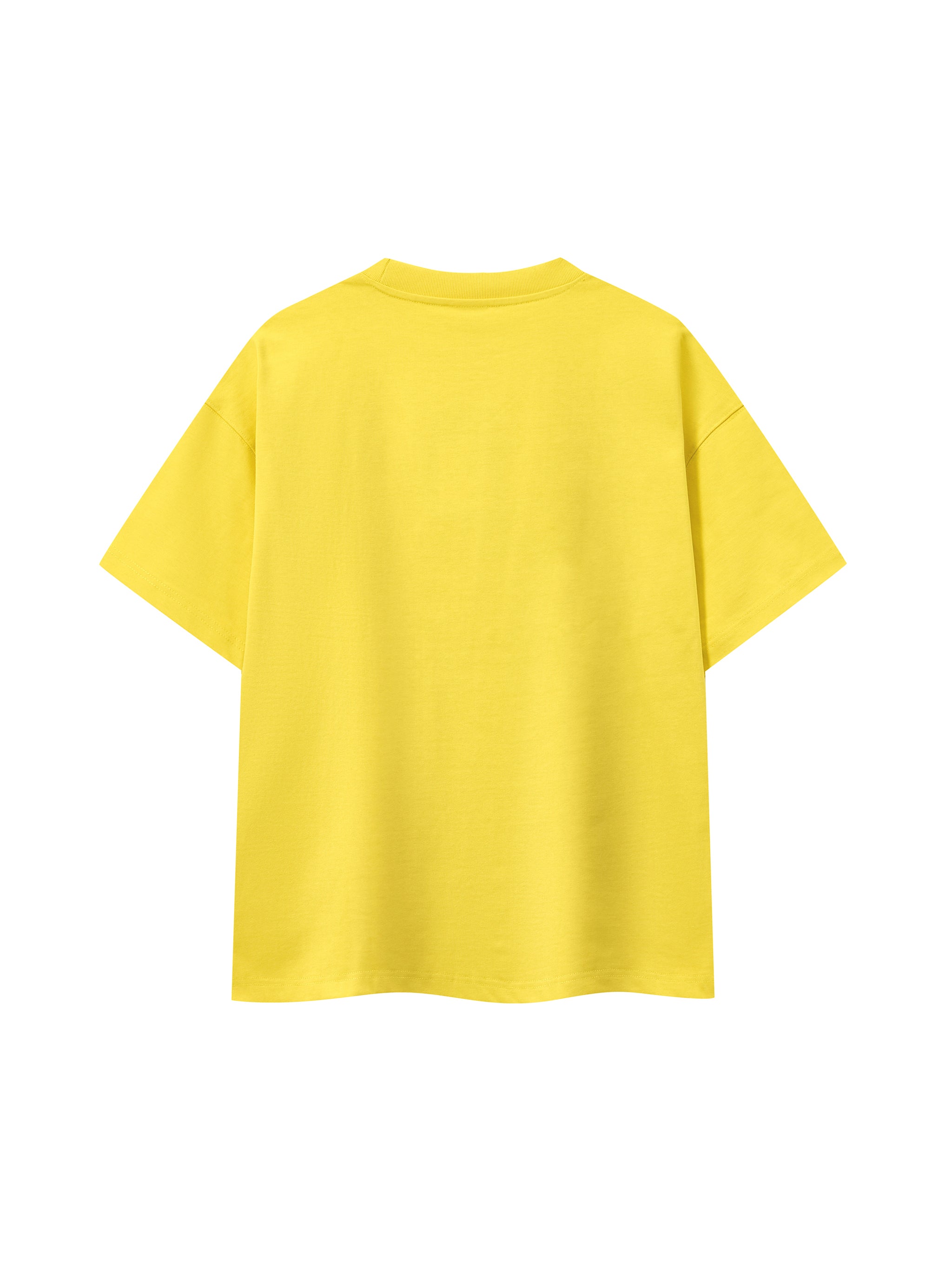 BLANKZ Ultraweight Box Tee — Olive Yellow, back view
