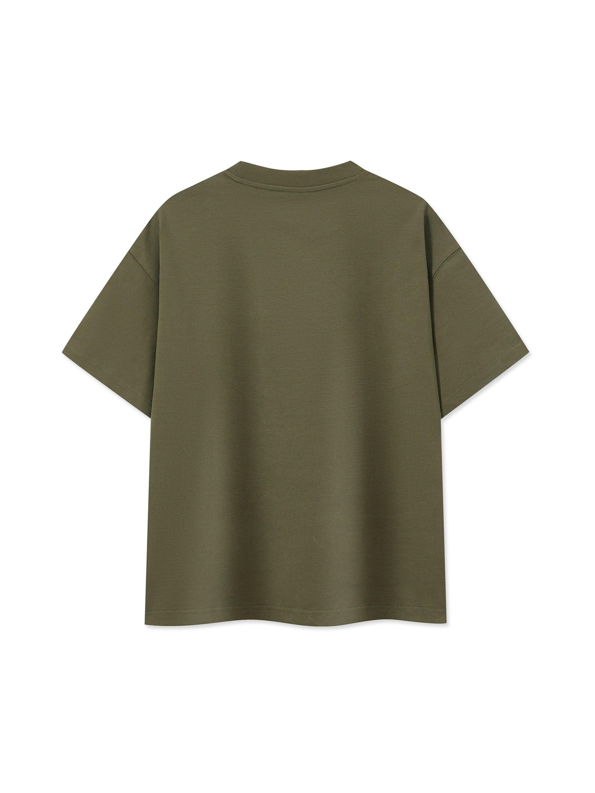 BLANKZ Ultraweight Box Tee — Army Green, back view
