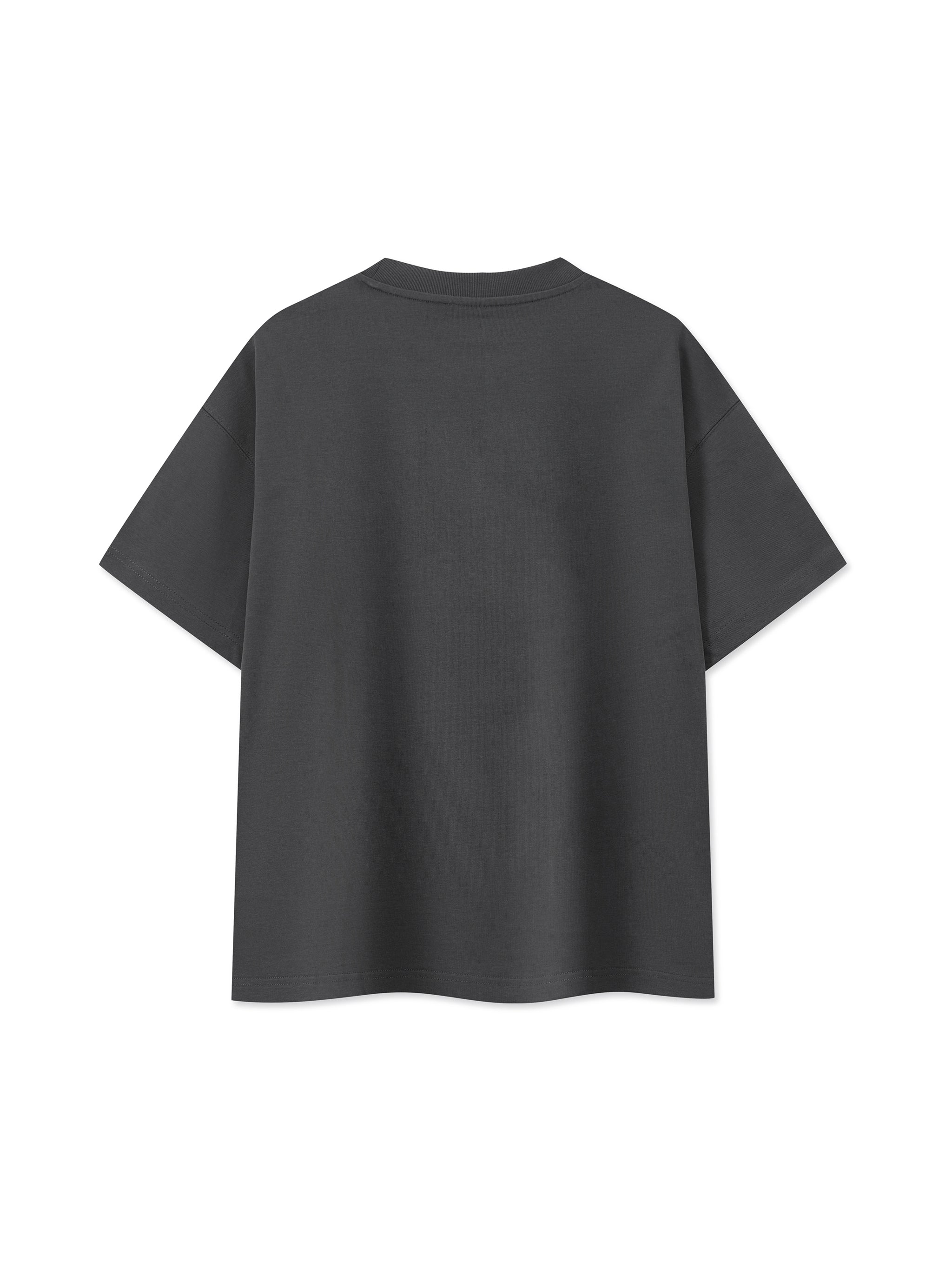 BLANKZ Ultraweight Box Tee — Dark Gray, back view