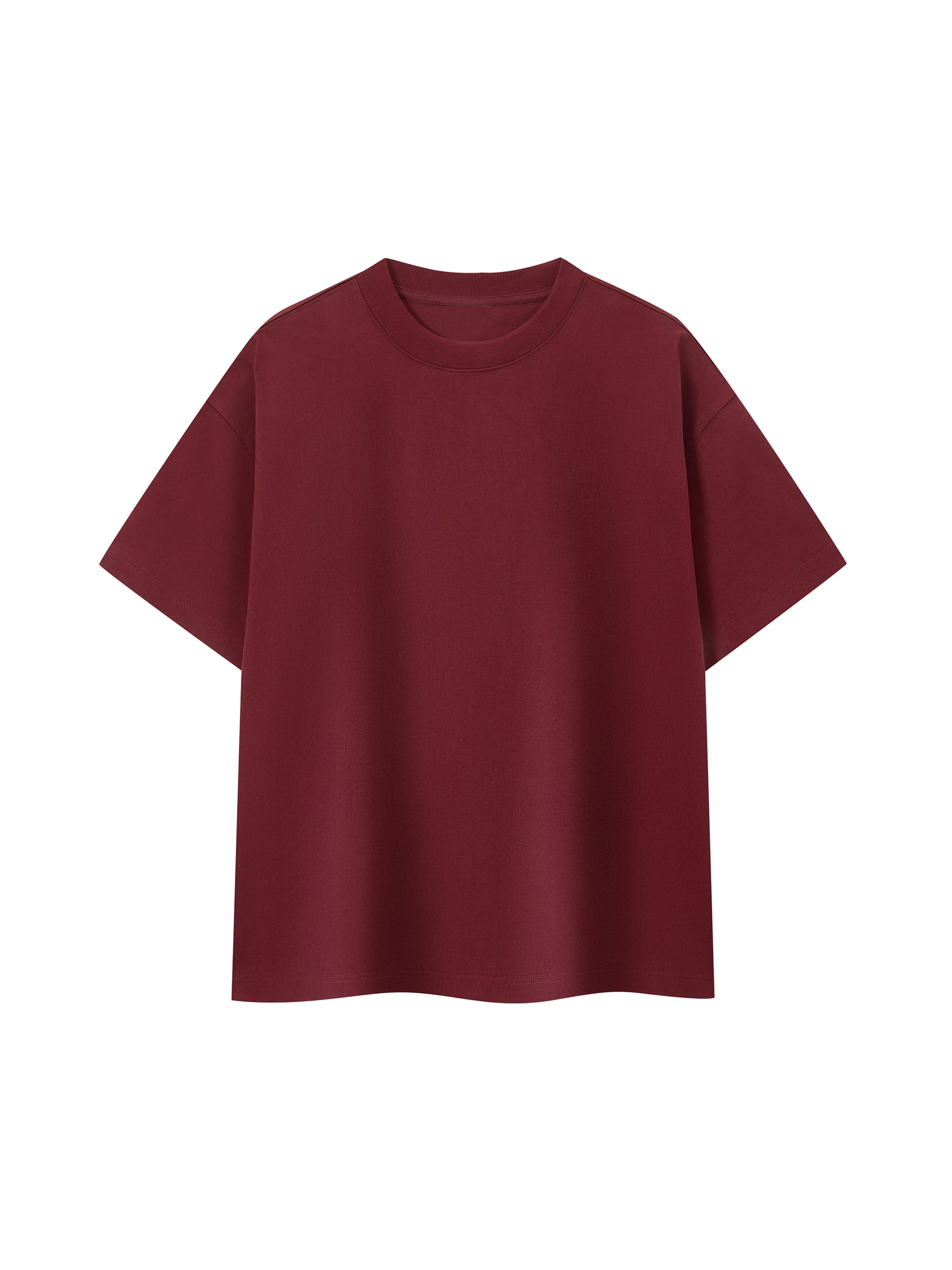 BLANKZ Ultraweight Box Tee — Dark Red, front view