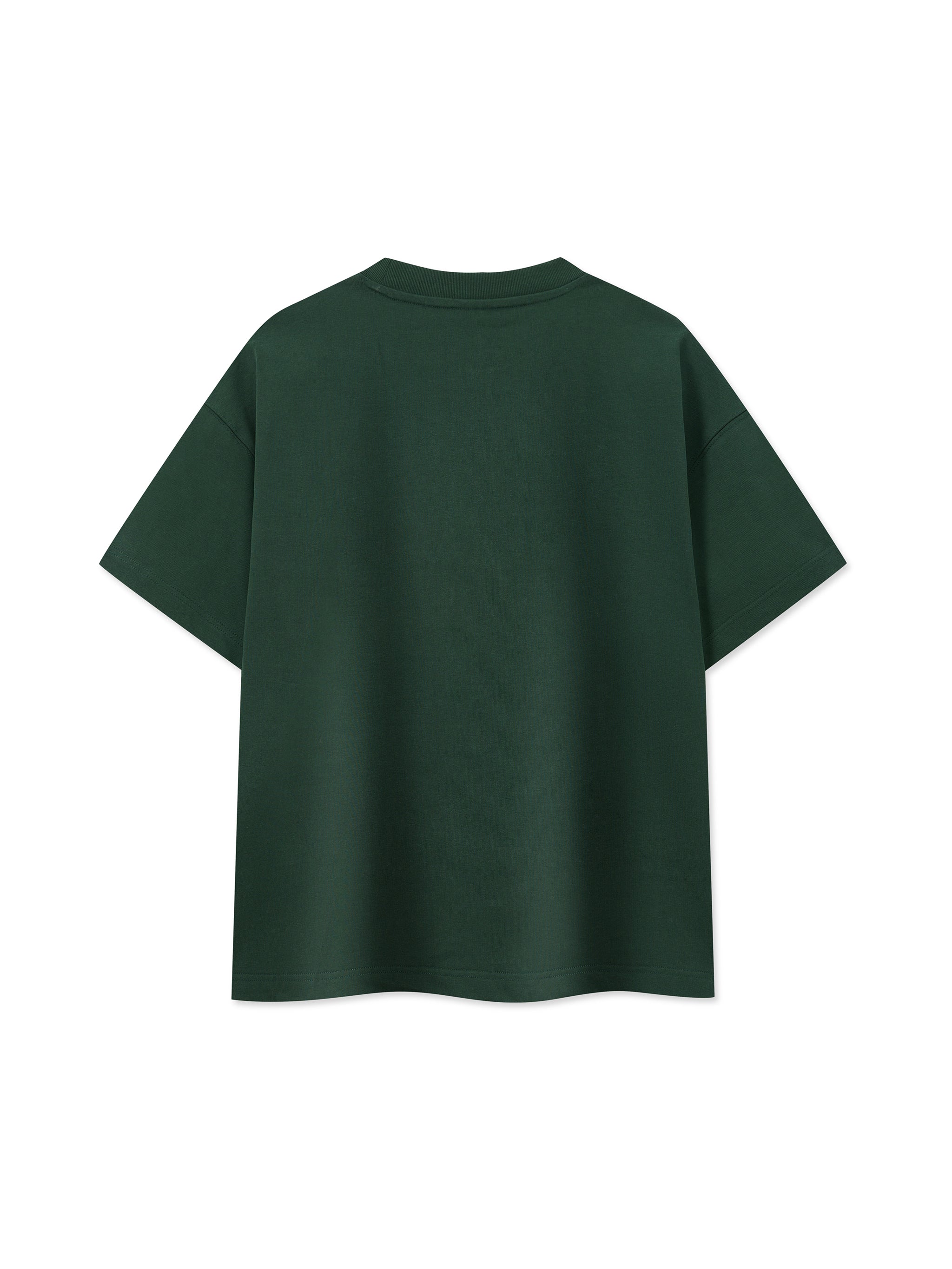 BLANKZ Ultraweight Box Tee — Dark Green, back view