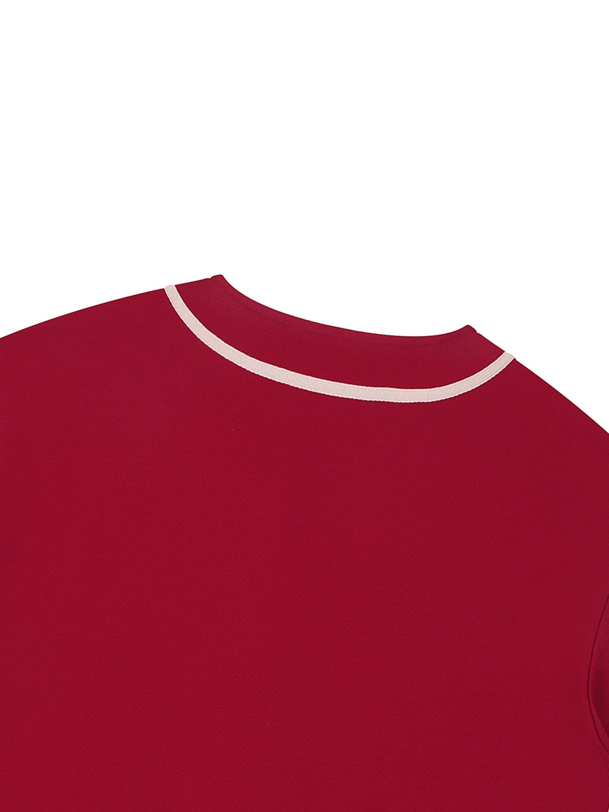 BLANKZ Contrast Piped Button-Up Jersey — Red, back collar detail