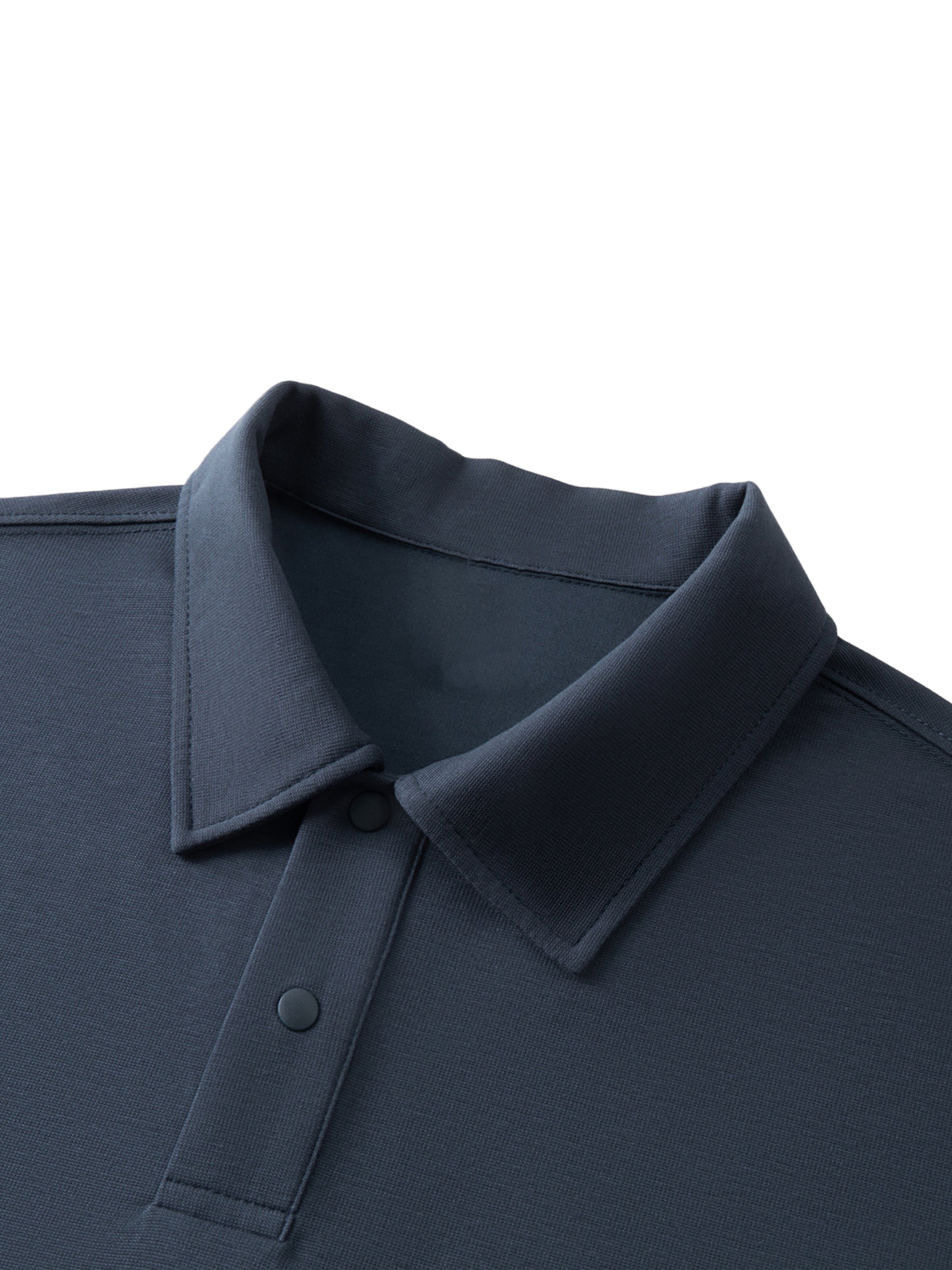 BLANKZ Relaxed Drop-Shoulder Polo — collar and placket detail