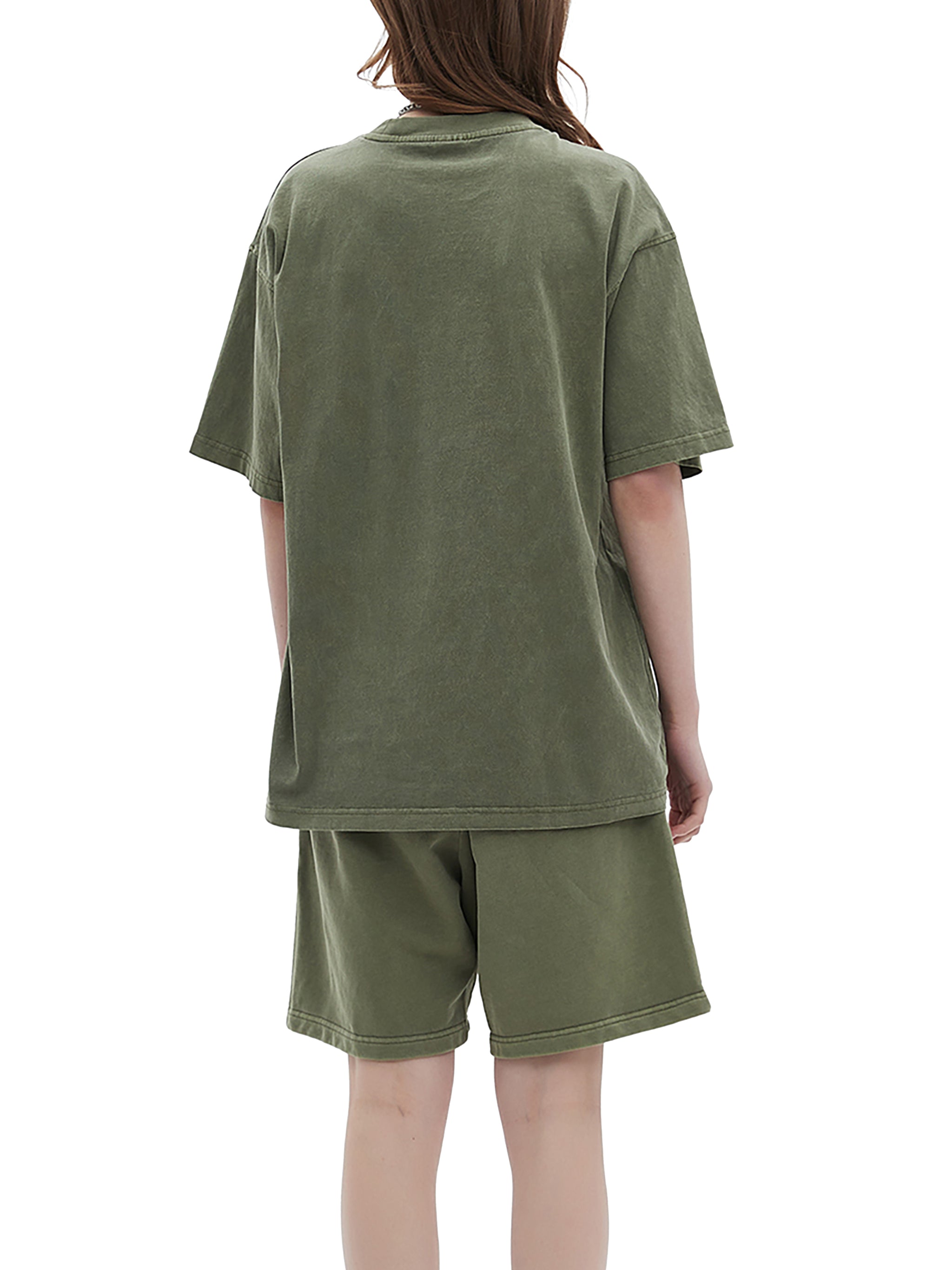 BLANKZ Enzyme-Washed Tee — Model wearing the tee, back view