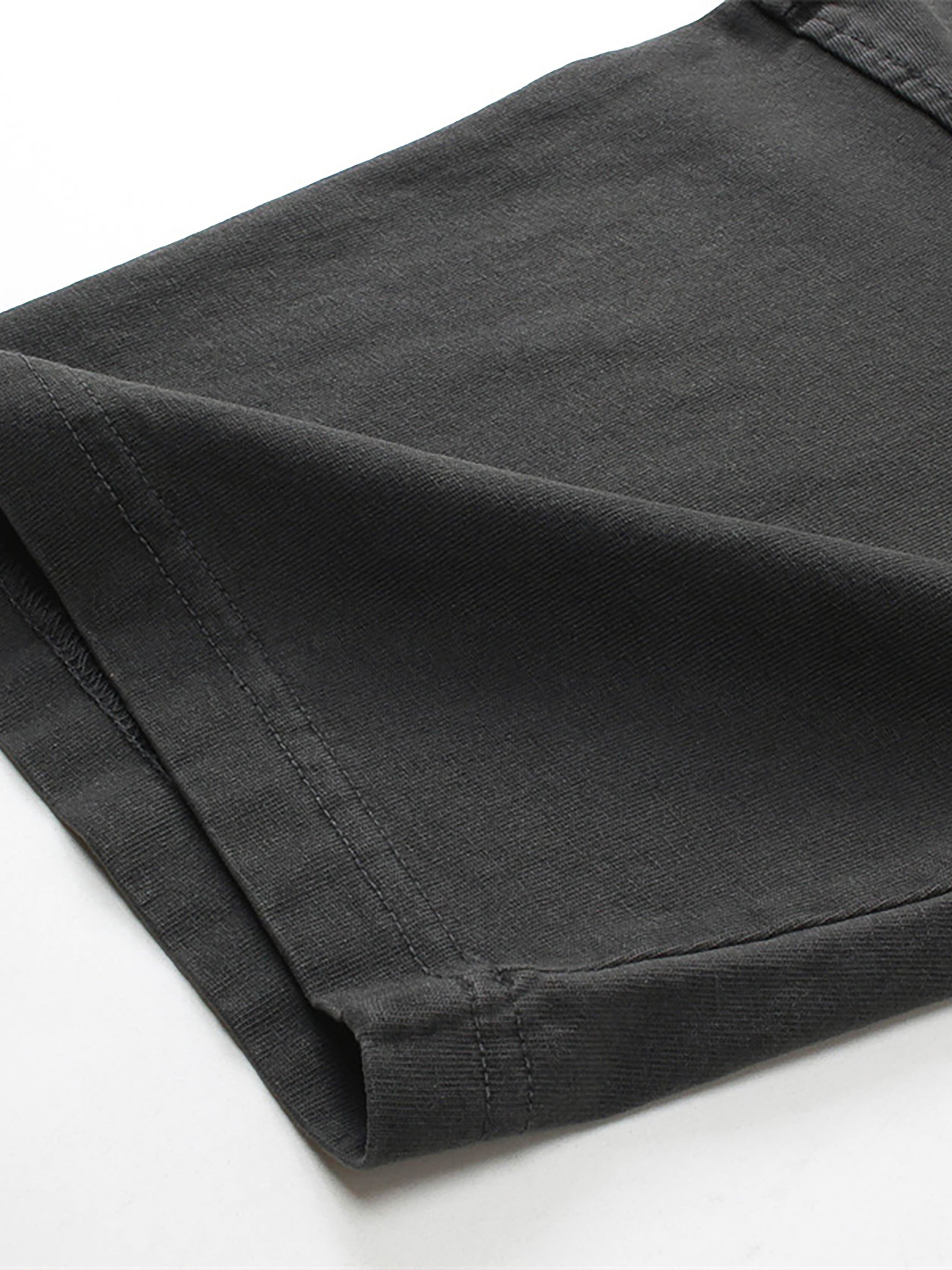 BLANKZ Enzyme-Washed Tee — Straight hem stitching detail