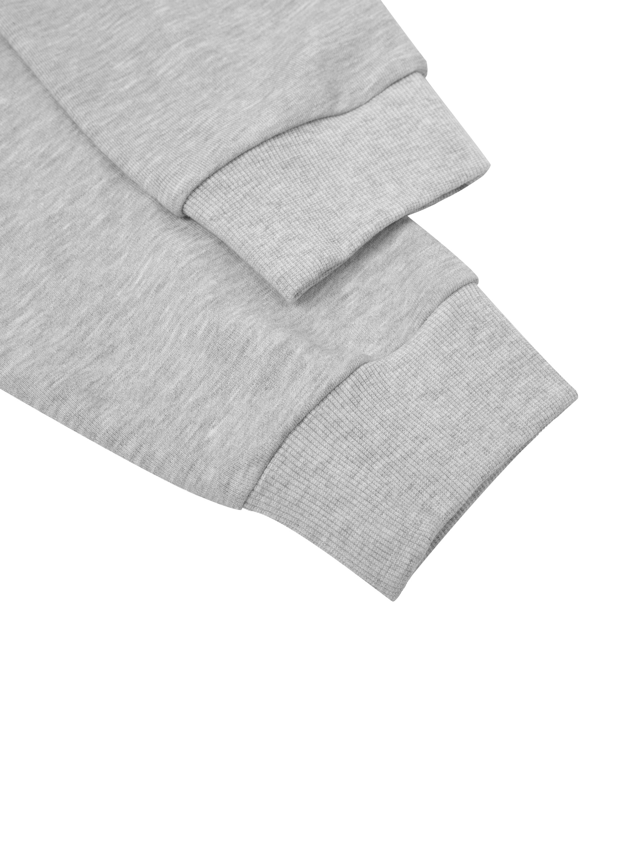 BLANKZ Essential Cropped Hoodie · 310 GSM — Flower Gray, Ribbed cuff detail