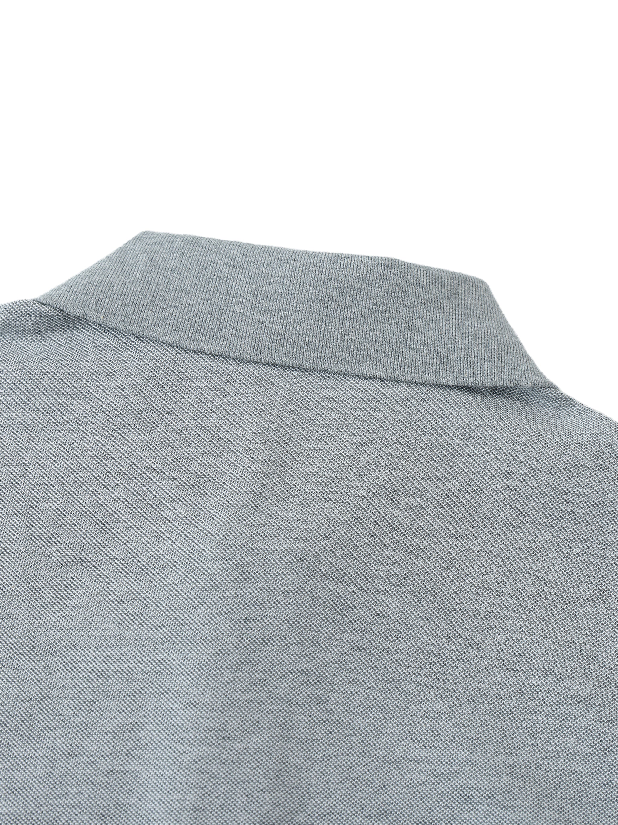 BLANKZ Essential Cropped Polo Shirt — Gray — back collar detail