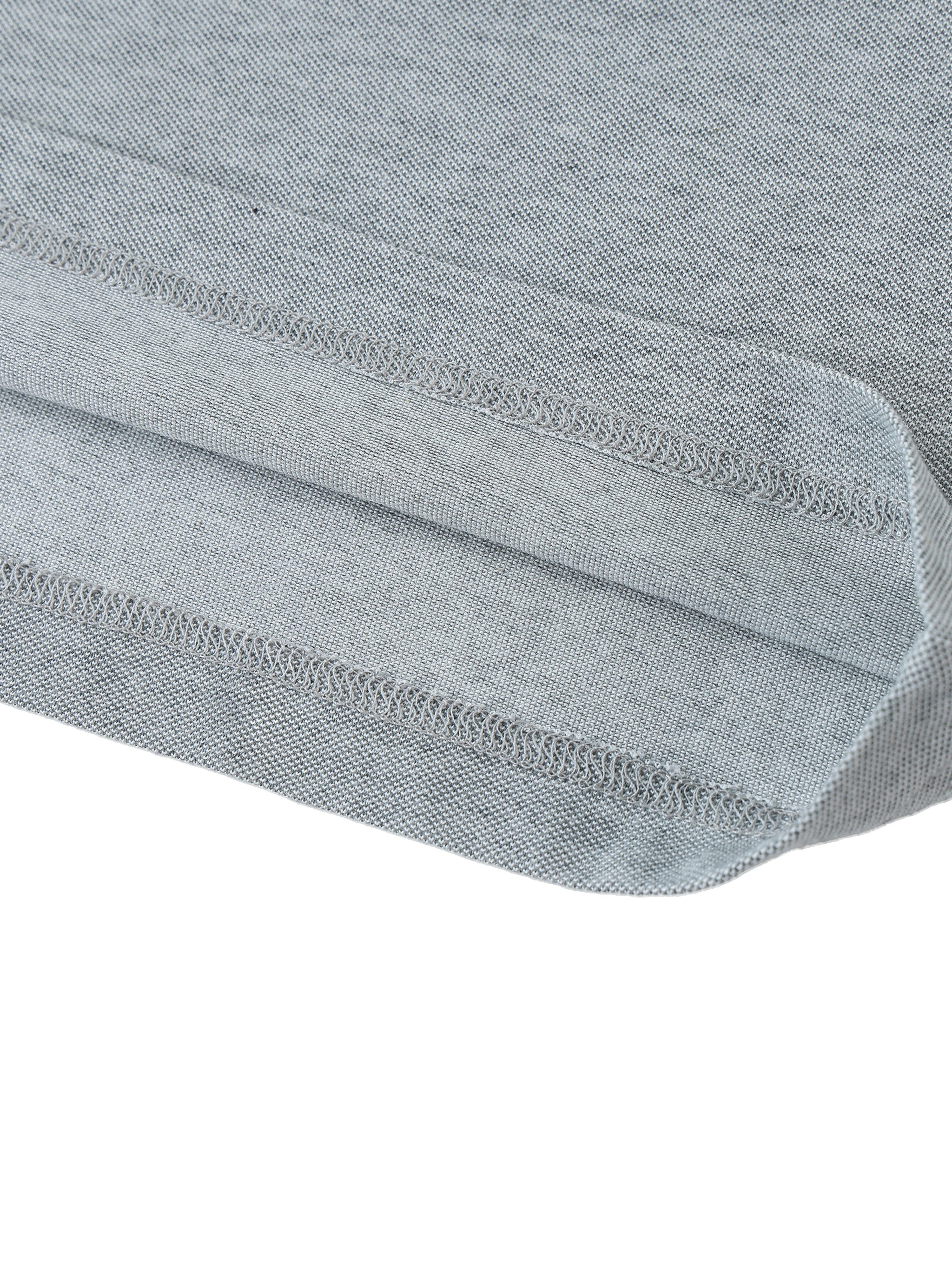 BLANKZ Essential Cropped Polo Shirt — Gray — inside hem stitching
