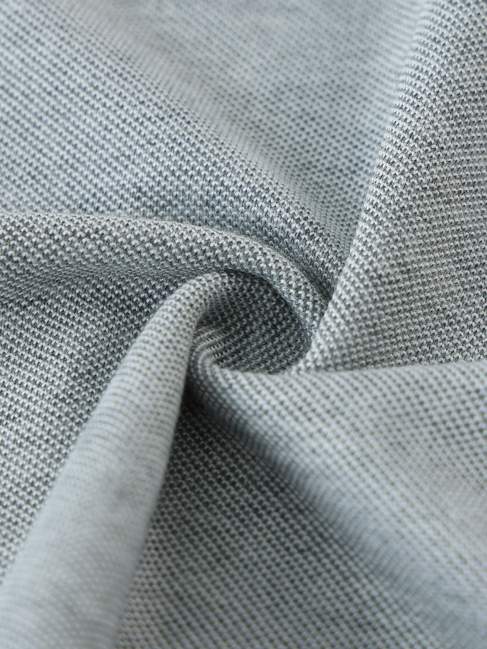 BLANKZ Essential Cropped Polo Shirt — Gray — textured fabric close-up