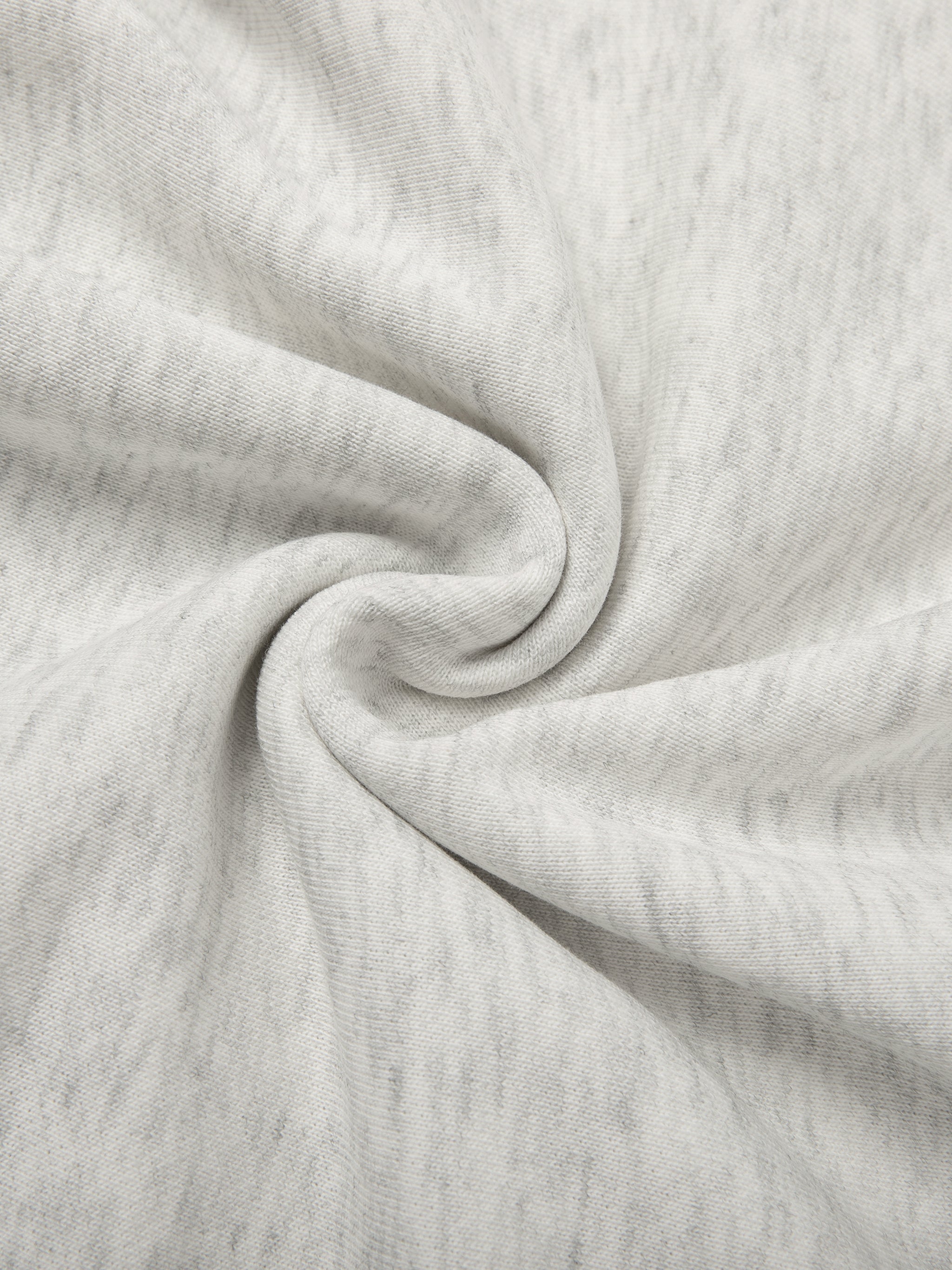 BLANKZ Essential Cropped Zip-Up Hoodie — Oat Gray, Fabric texture