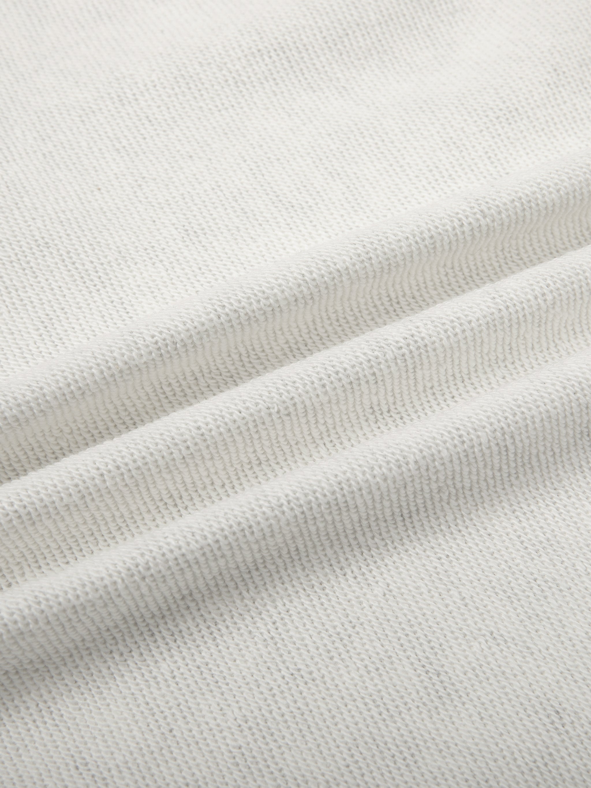 BLANKZ Essential Cropped Zip-Up Hoodie — Oat Gray, Fabric close-up