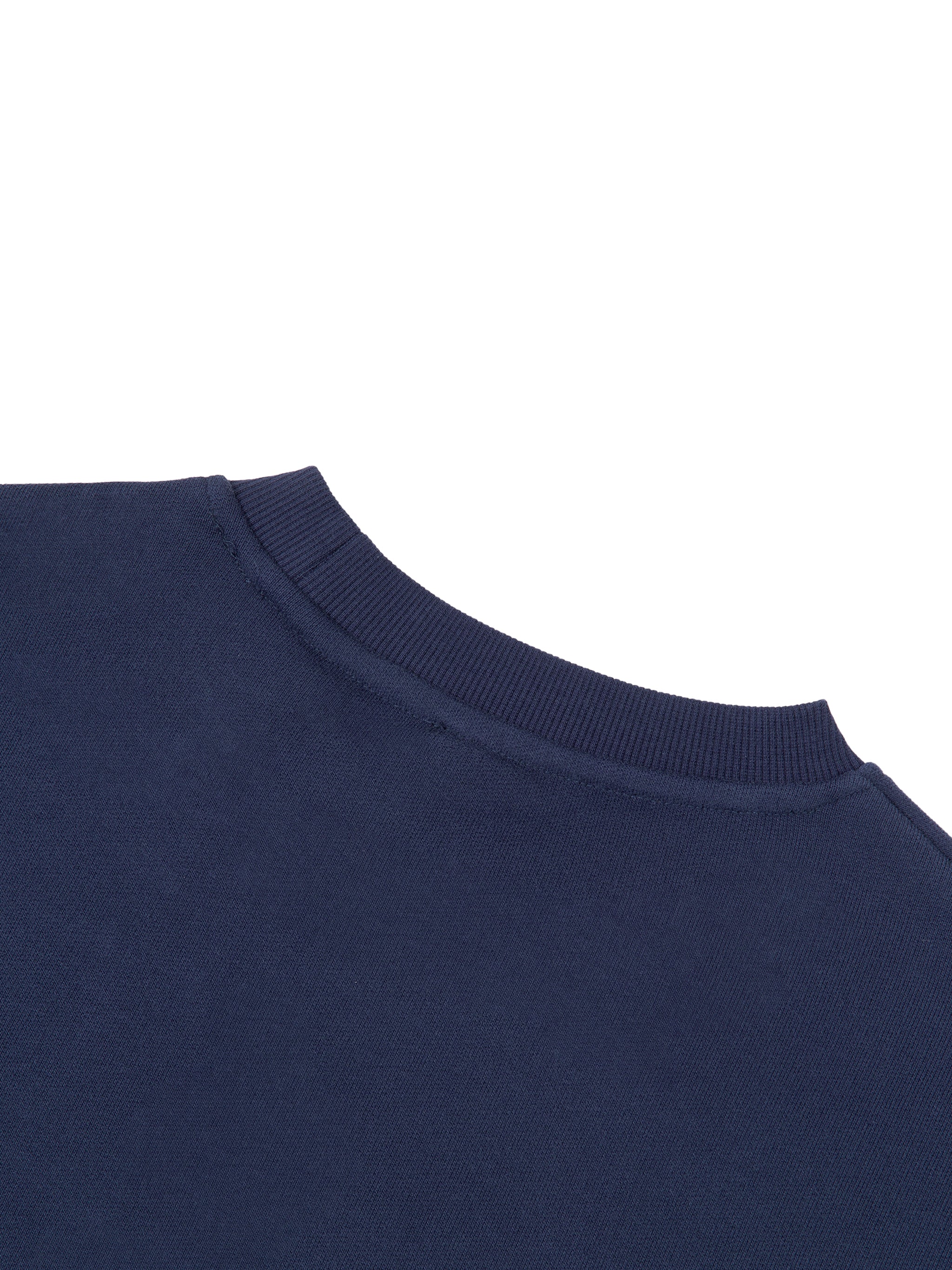 BLANKZ Kids' Essential Fleece Crewneck Sweatshirt — back neckline detail