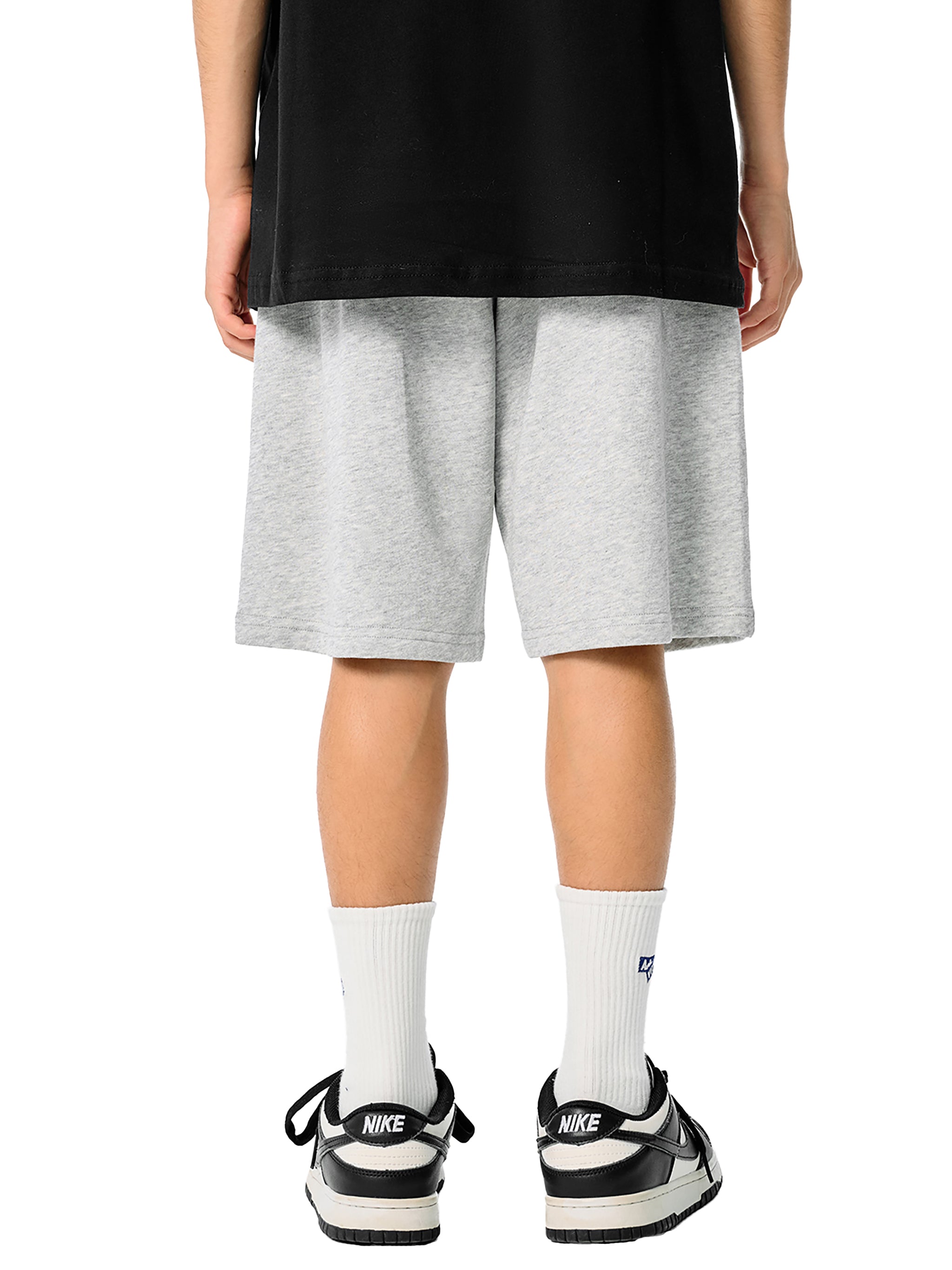 BLANKZ Kids' Essential Shorts — Flower Gray, back on model