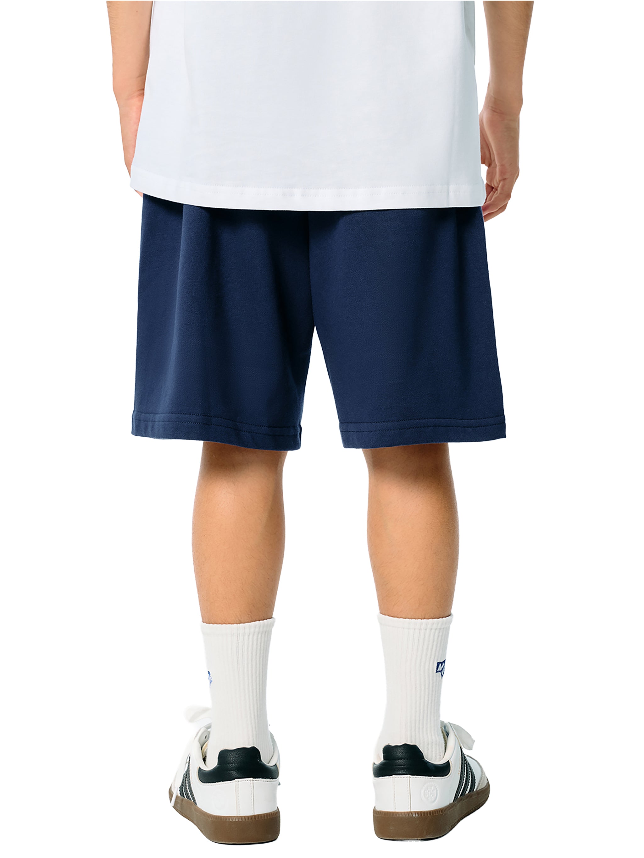 BLANKZ Kids' Essential Shorts — Navy Blue, back on model