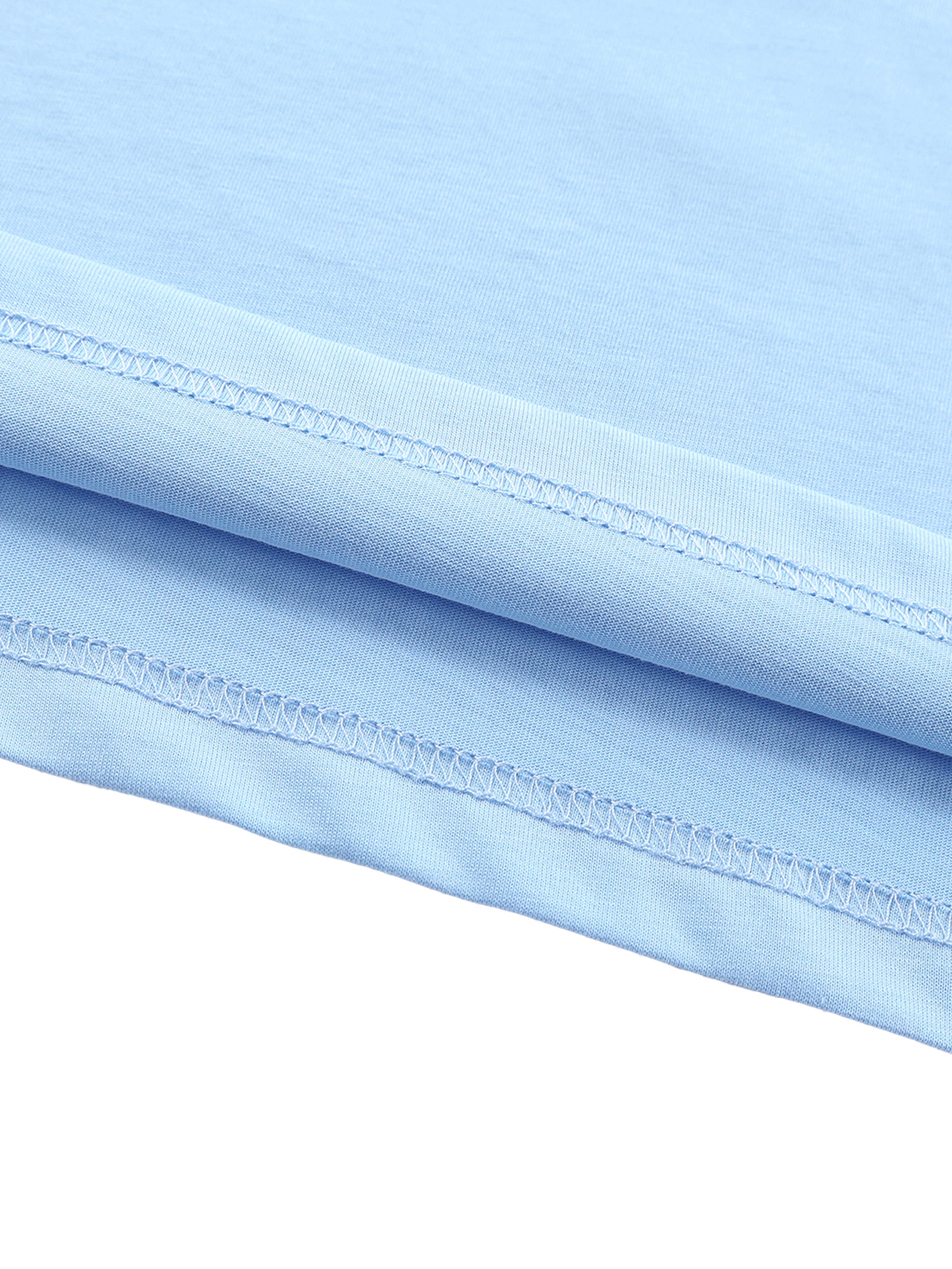 BLANKZ Kids' Essential Tee — Light Blue, hem stitching detail