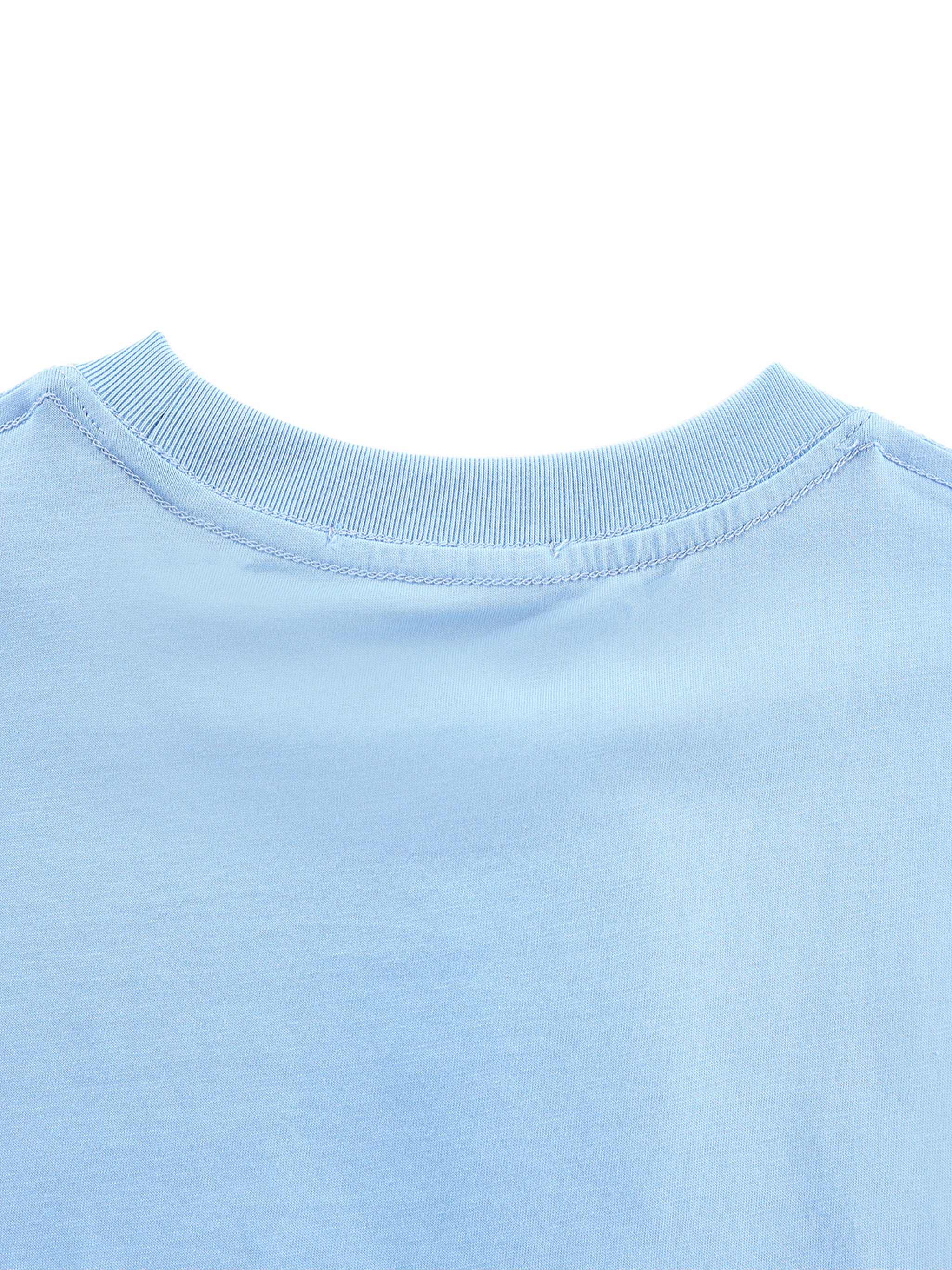 BLANKZ Kids' Essential Tee — Light Blue, back neckline detail