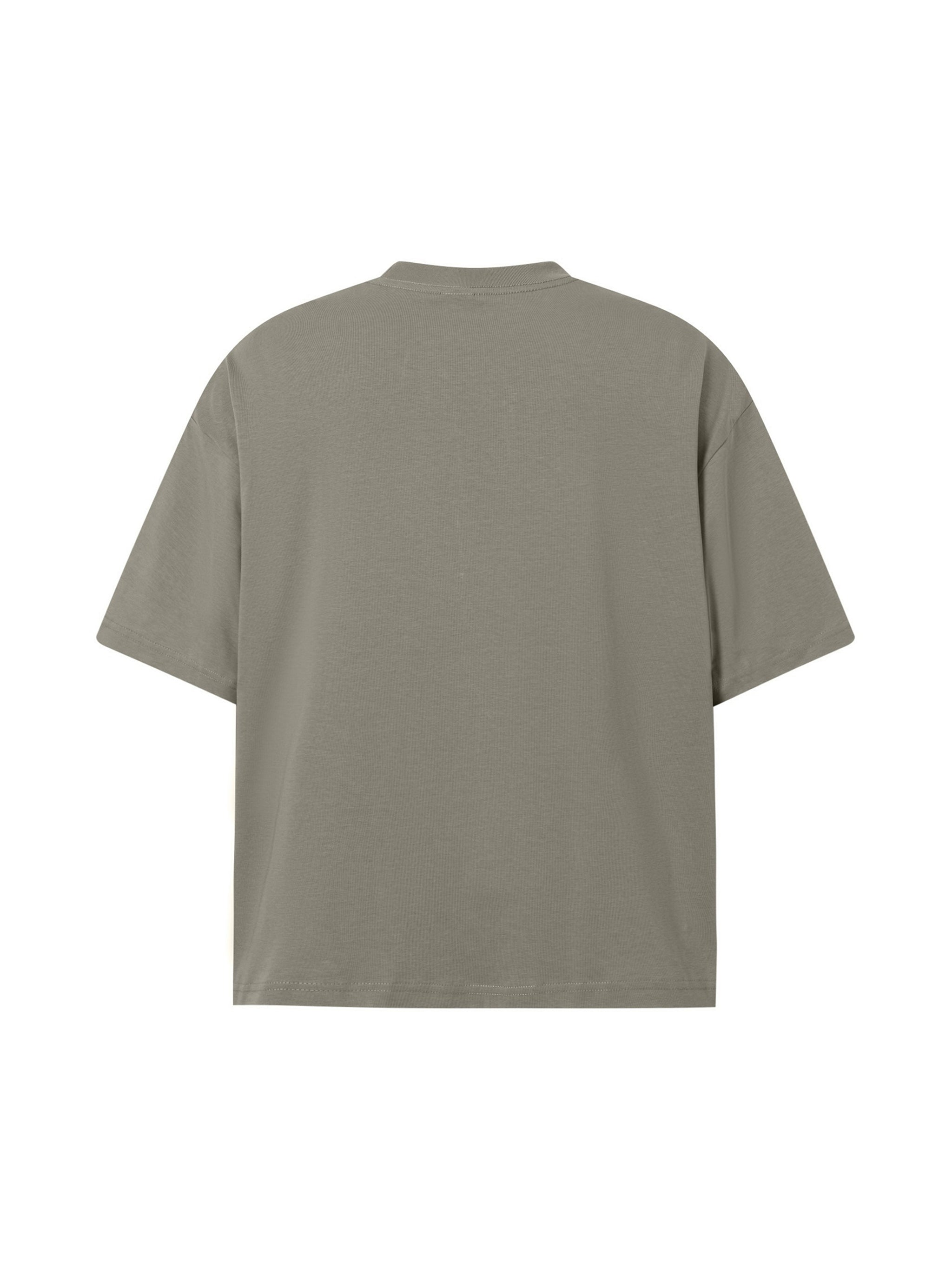 BLANKZ Sorona Box Tee 240 — Khaki, back view