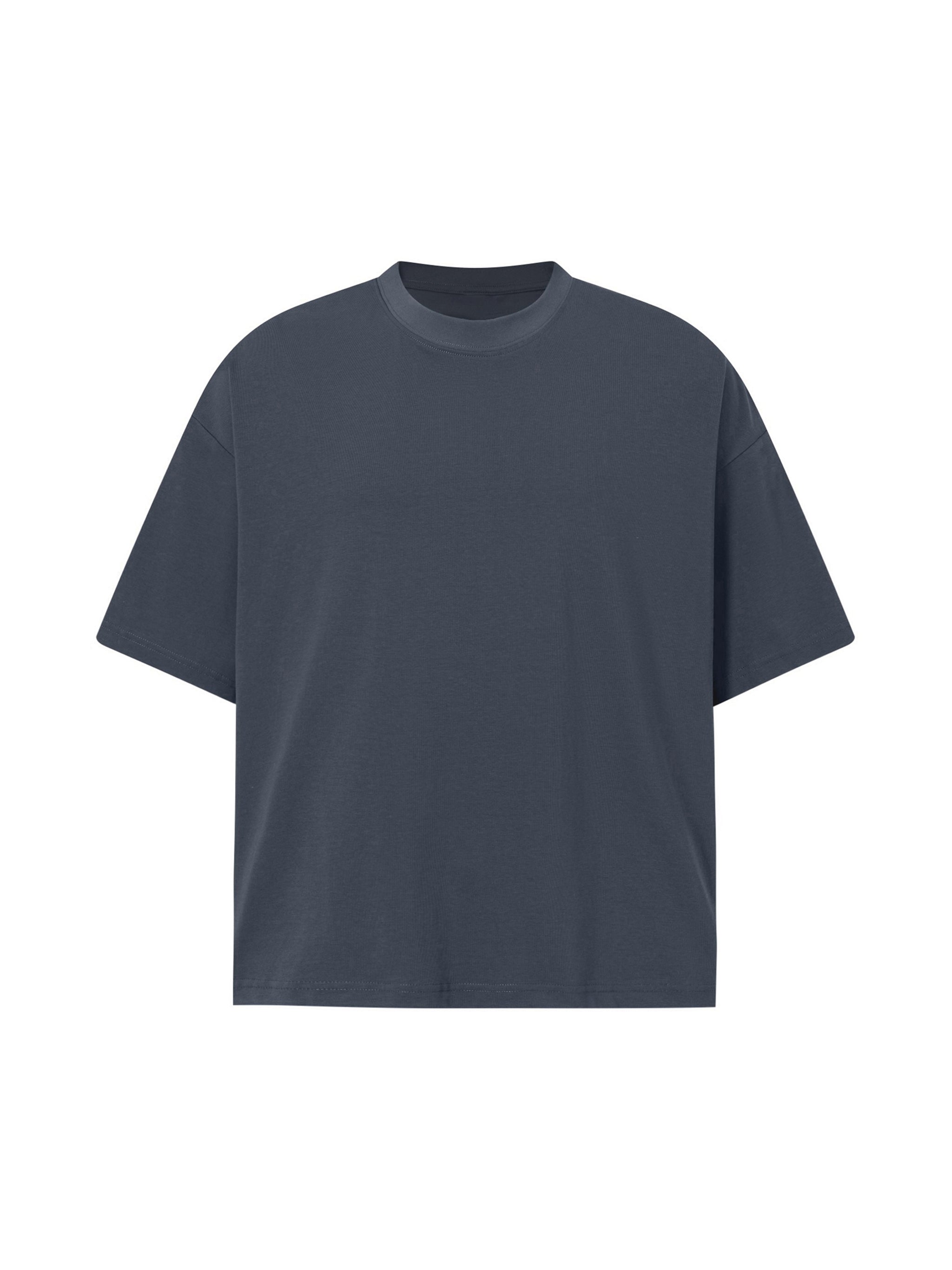 BLANKZ Sorona Box Tee 240 — Navy Blue, front view