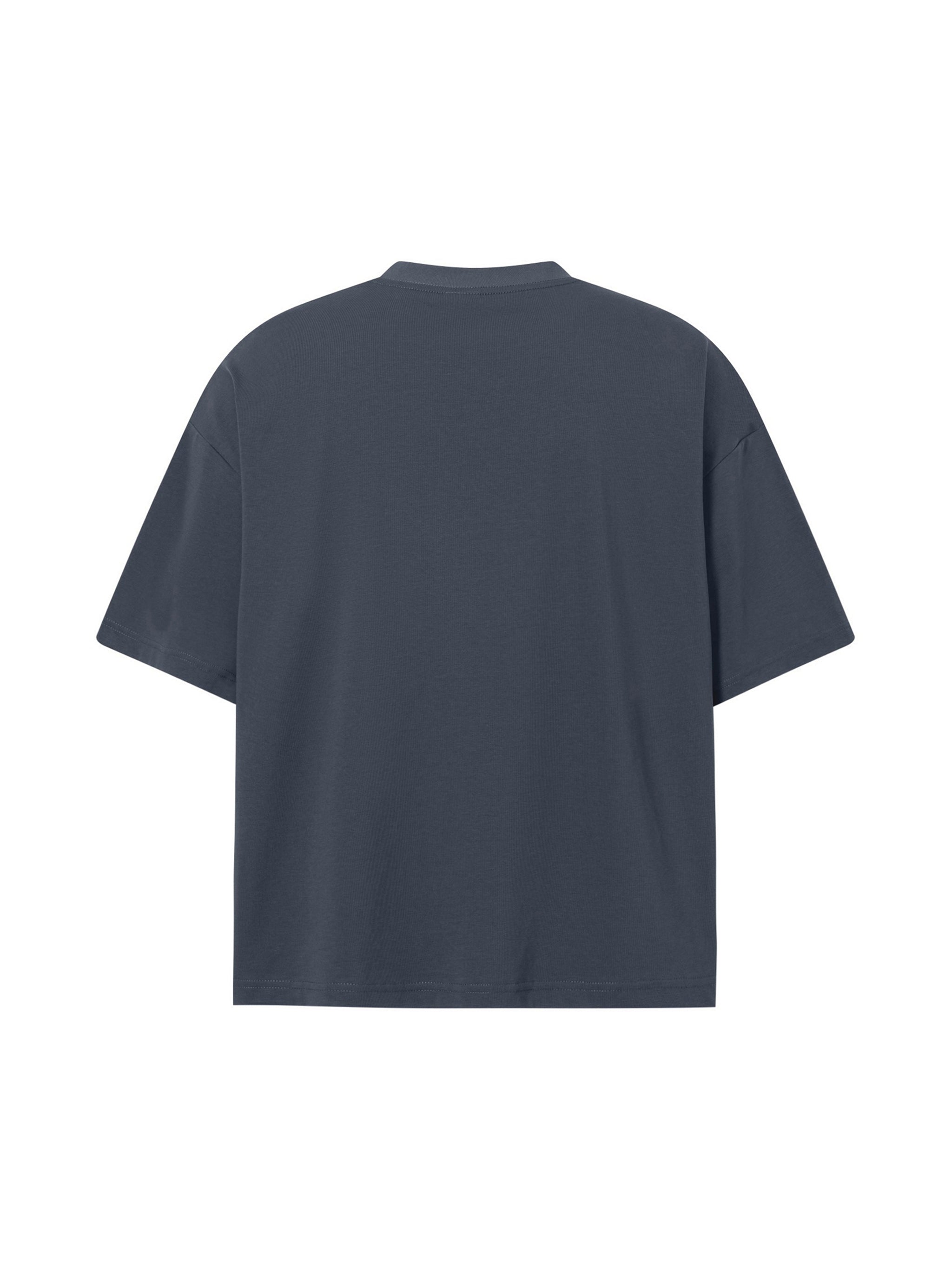 BLANKZ Sorona Box Tee 240 — Navy Blue, back view