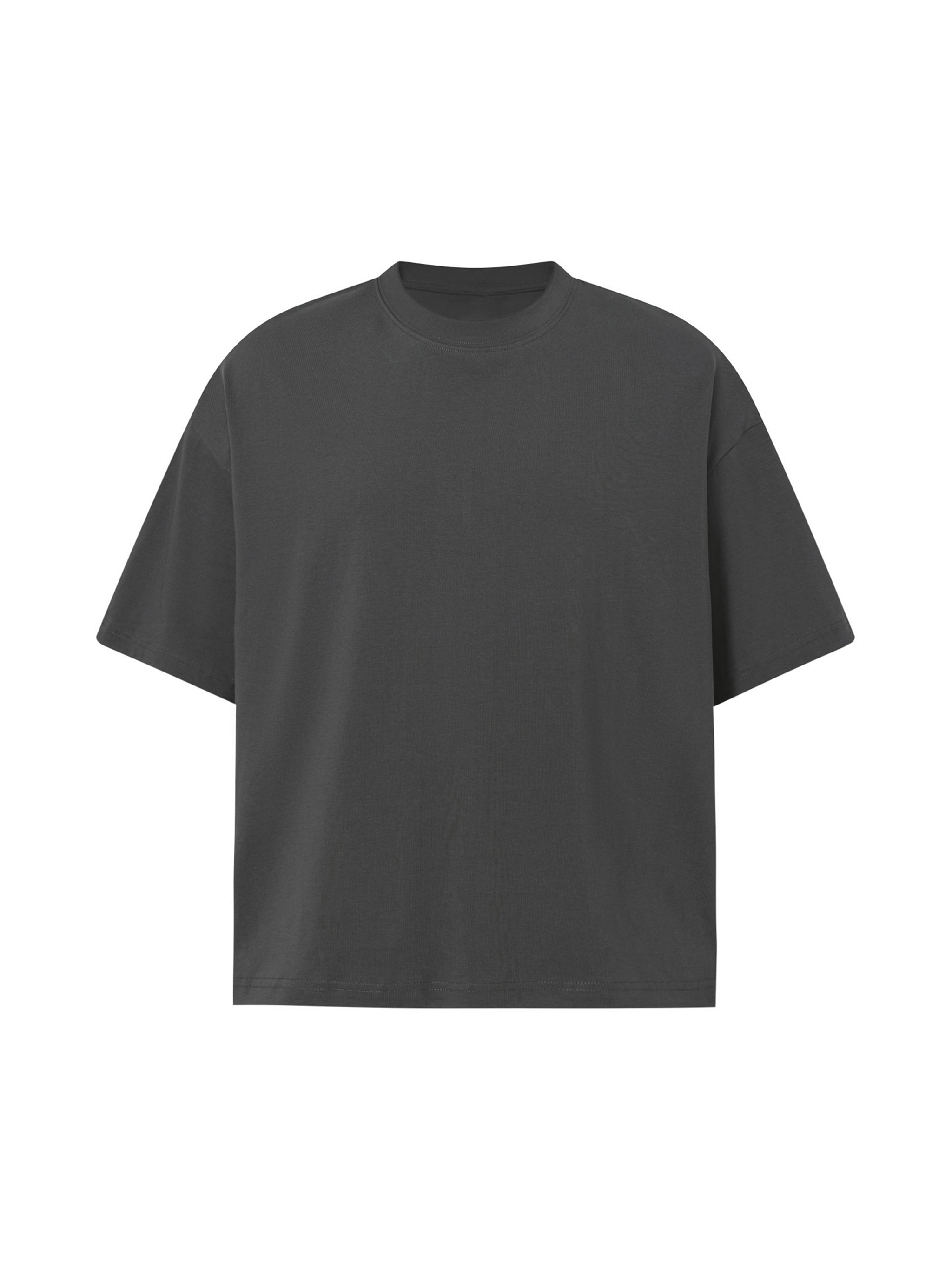 BLANKZ Sorona Box Tee 240 — Charcoal Gray, front view