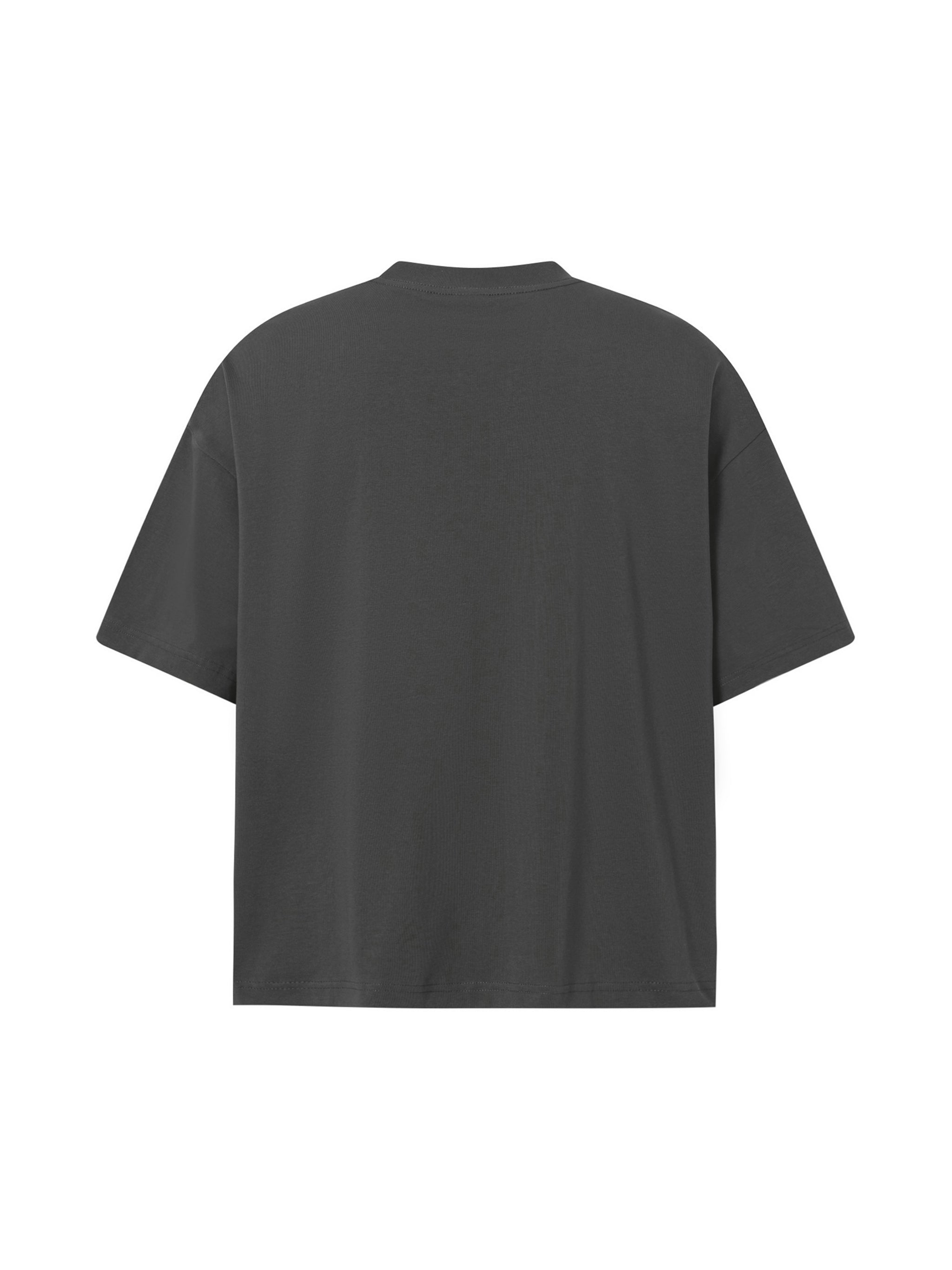 BLANKZ Sorona Box Tee 240 — Charcoal Gray, back view